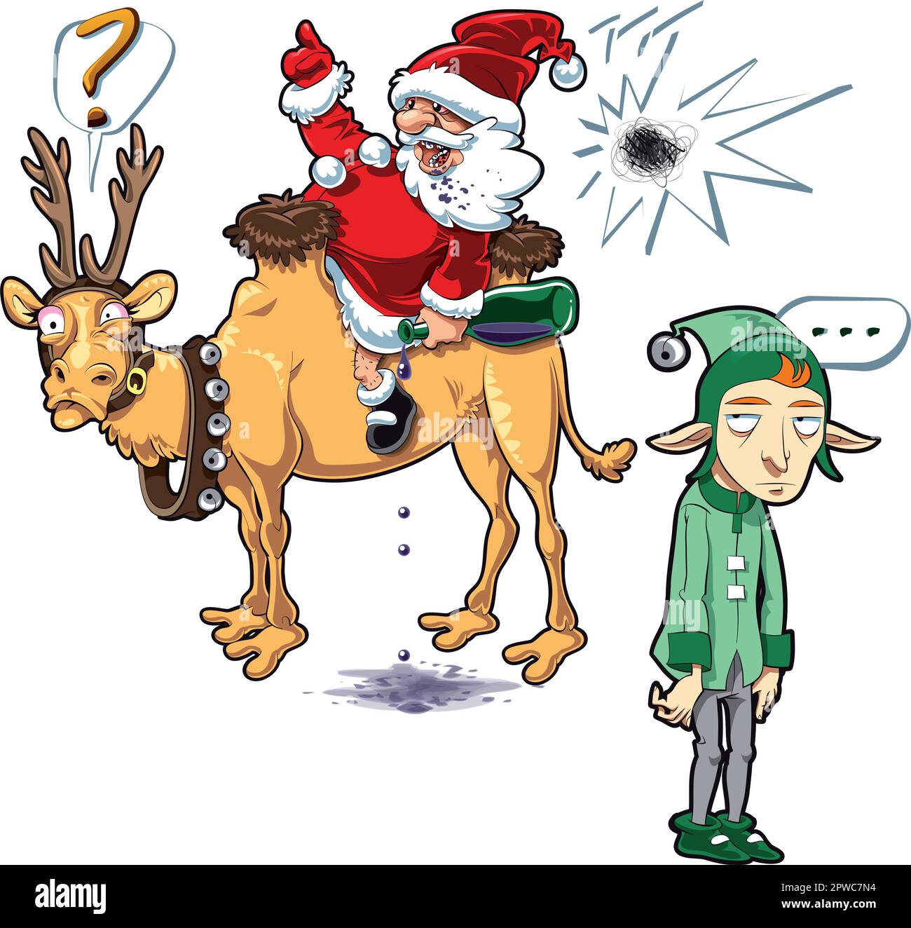 strange Christmas - vector cartoon illustration Stock Vector Image ...