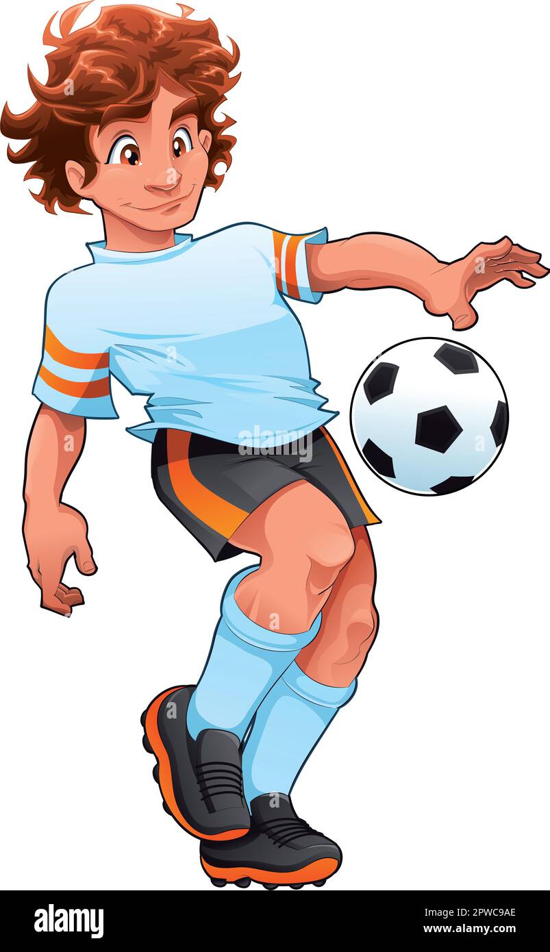Soccer Player. Cartoon and vector sport character. Stock Vector