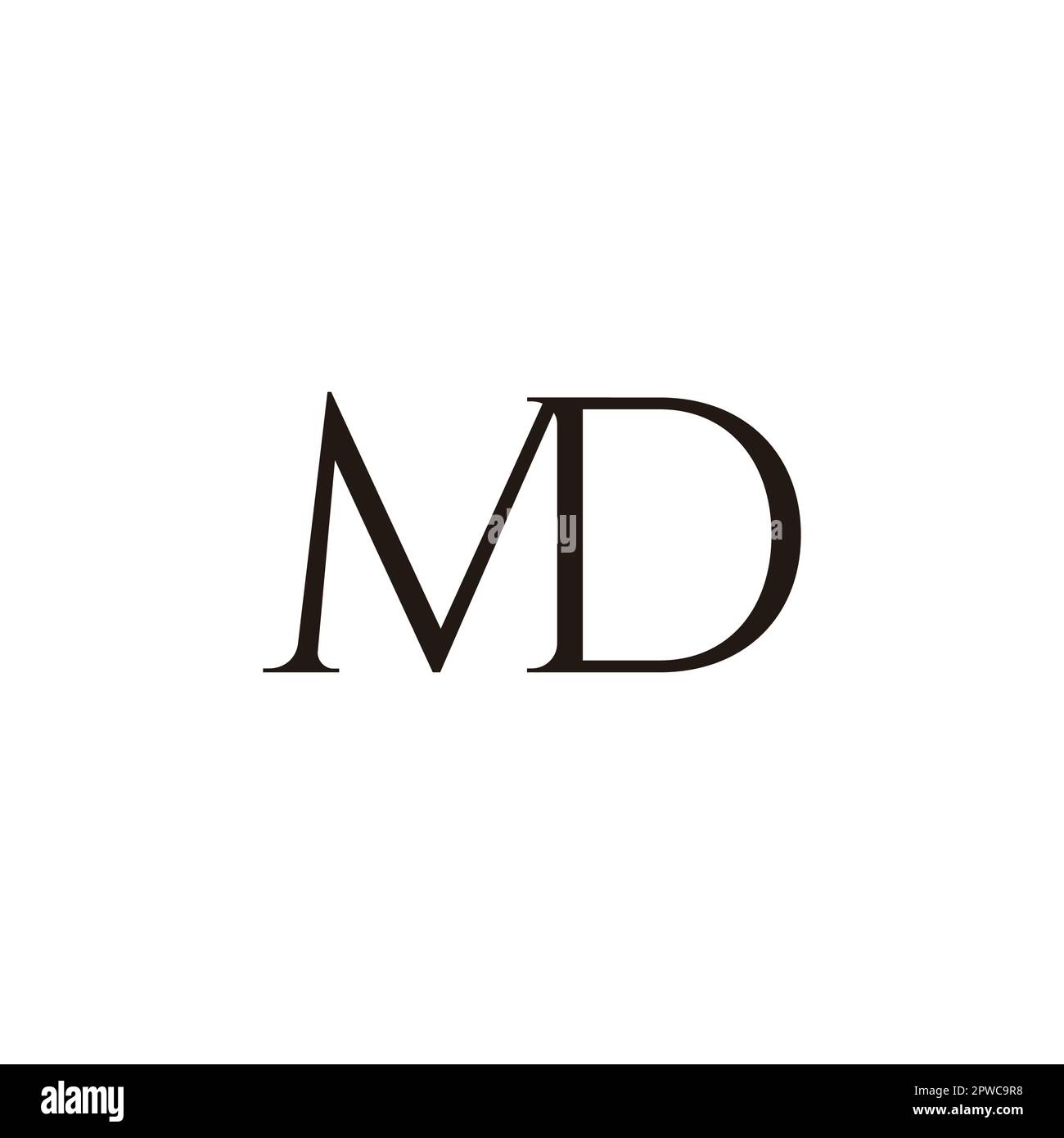 letter md simple serif logo vector Stock Vector