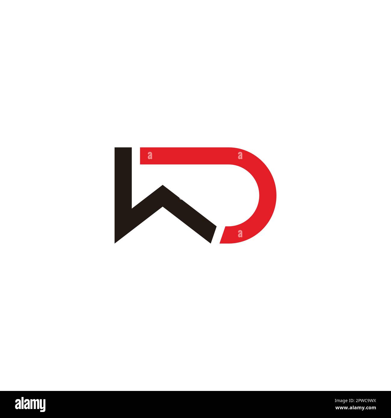 simple geometric letter wd motion line logo vector Stock Vector