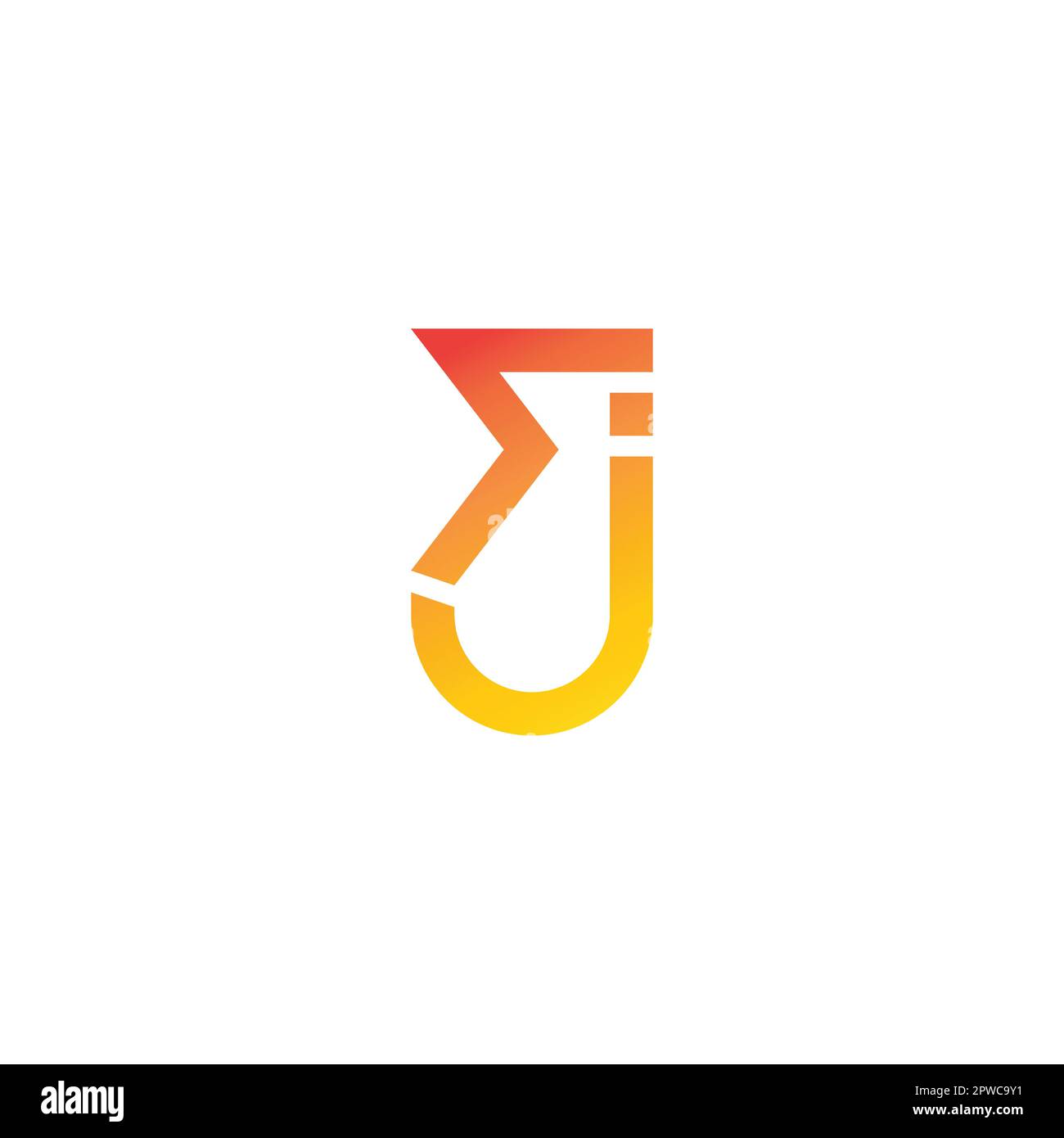 letter sj linked geometric gradient logo vector Stock Vector