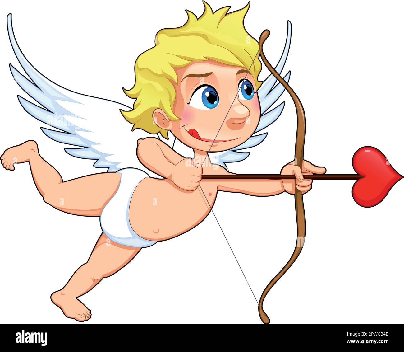 Funny Cupid. Cartoon and vector isolated character. Stock Vector