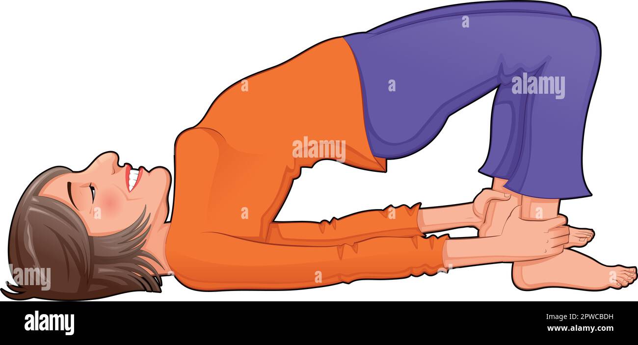 Yoga Position. Funny cartoon and vector isolated illustration Stock Vector  Image & Art - Alamy