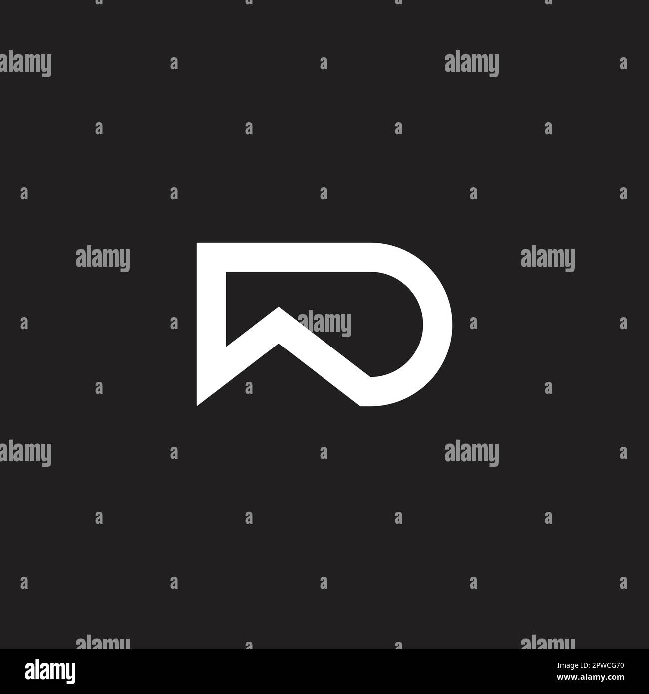 letter wd infinity abstract geometric logo vector Stock Vector