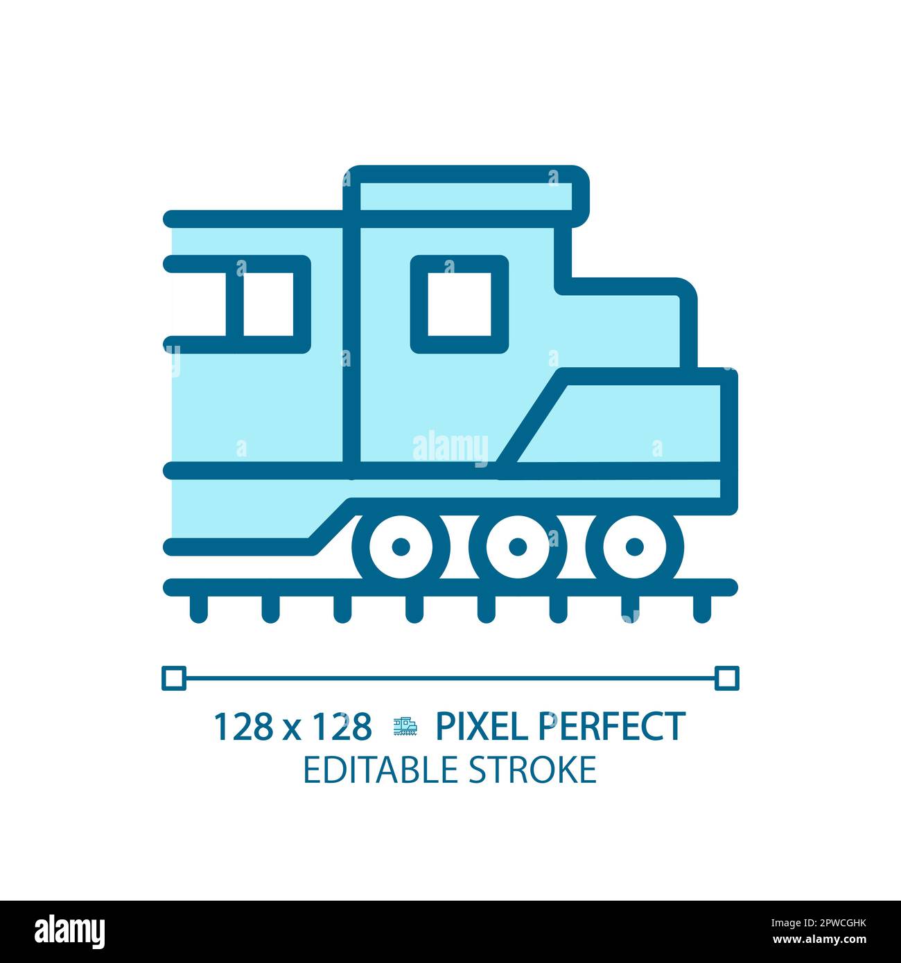 Locomotive pixel perfect blue RGB color icon Stock Vector Image & Art ...