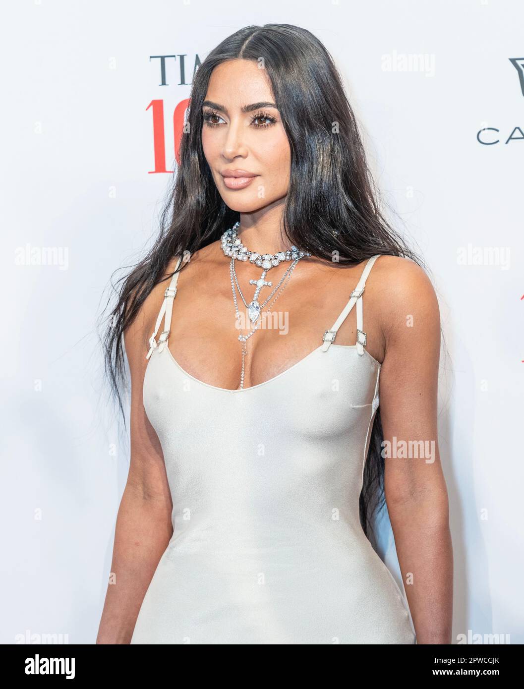 Kim Kardashian wore John Galliano silk slip dress @ 2023 Time 100 Gala