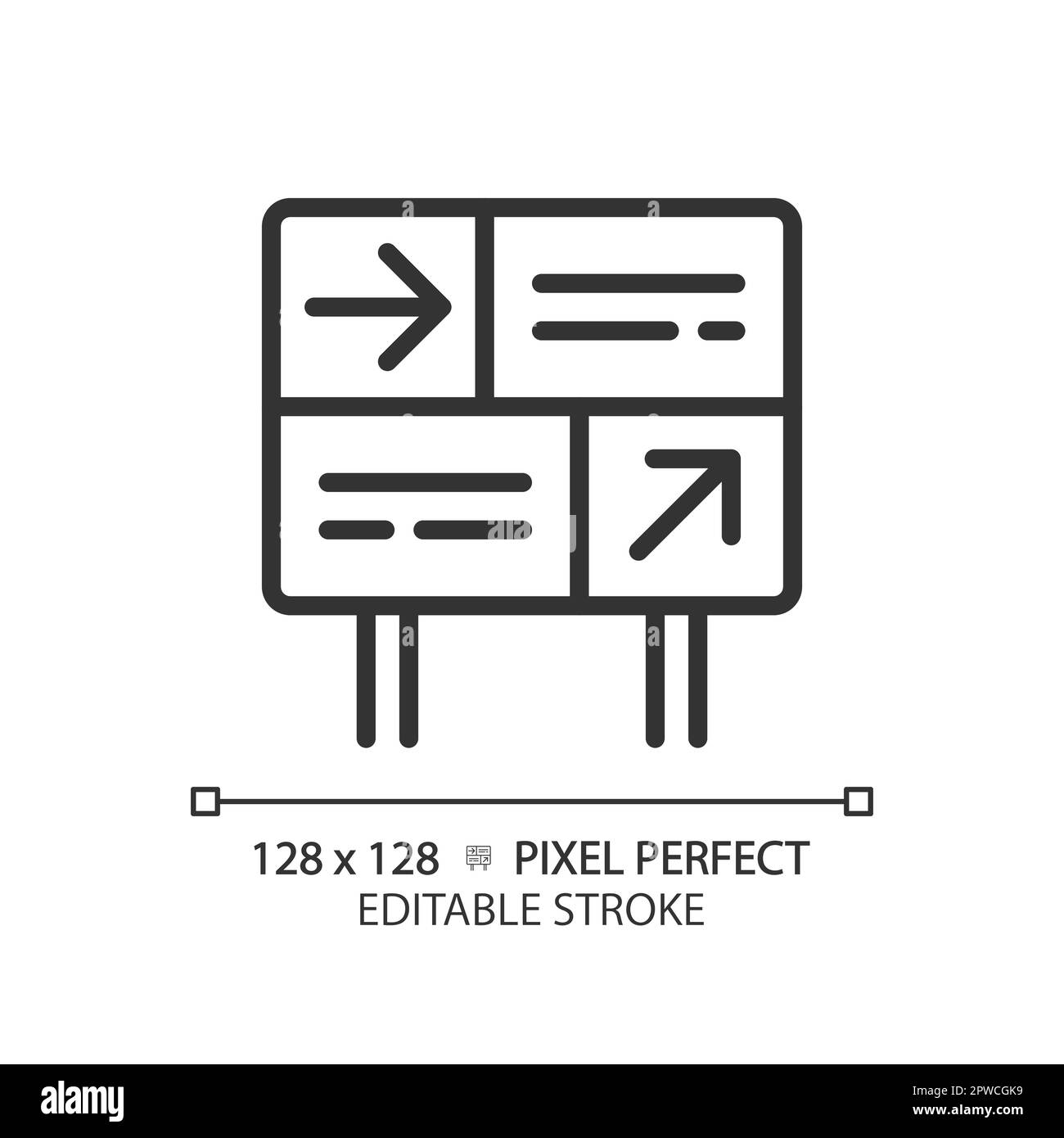 Directional sign pixel perfect linear icon Stock Vector Image & Art - Alamy