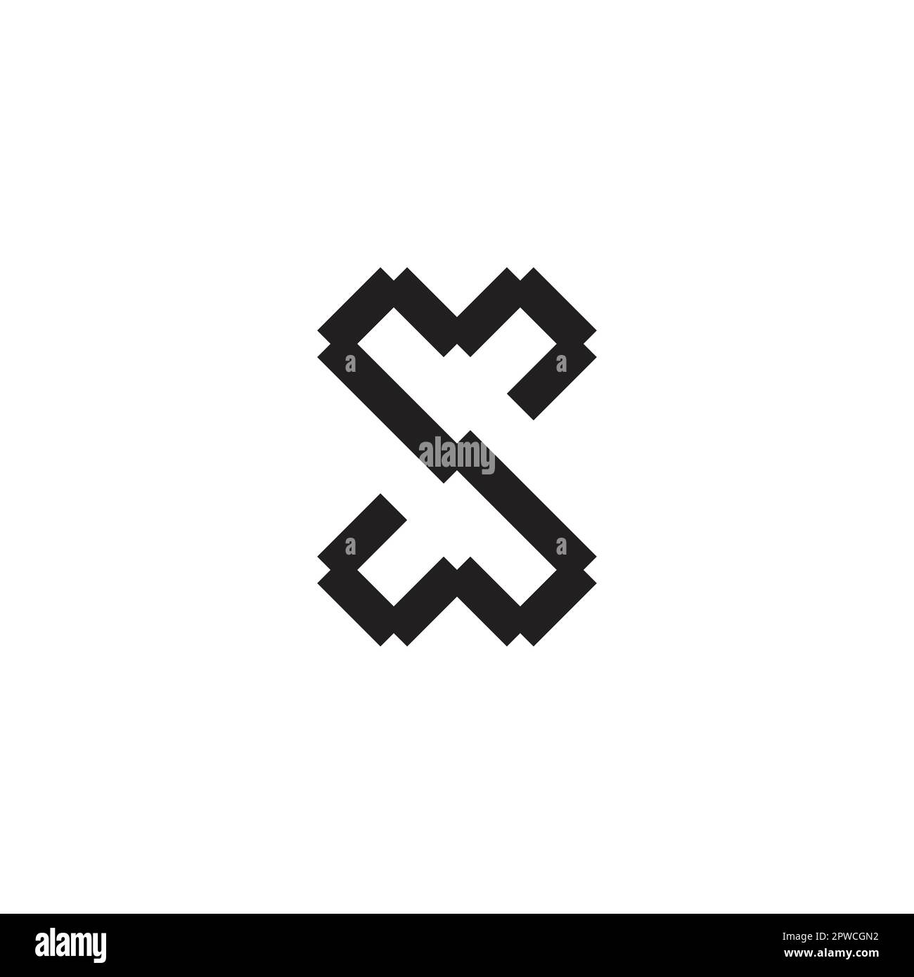 letter ms pixel simple logo vector Stock Vector