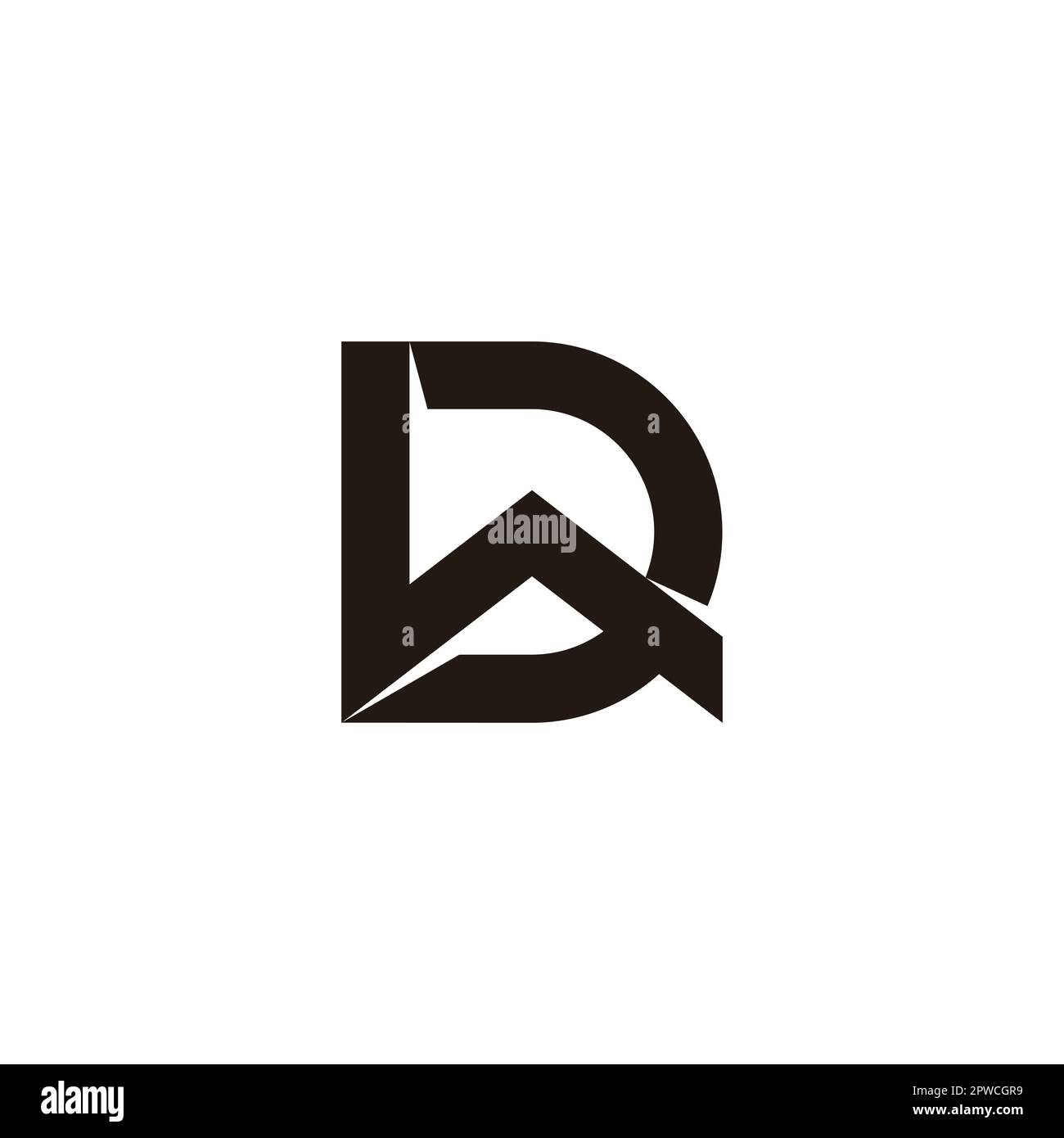letter wd 3d overlap logo vector Stock Vector