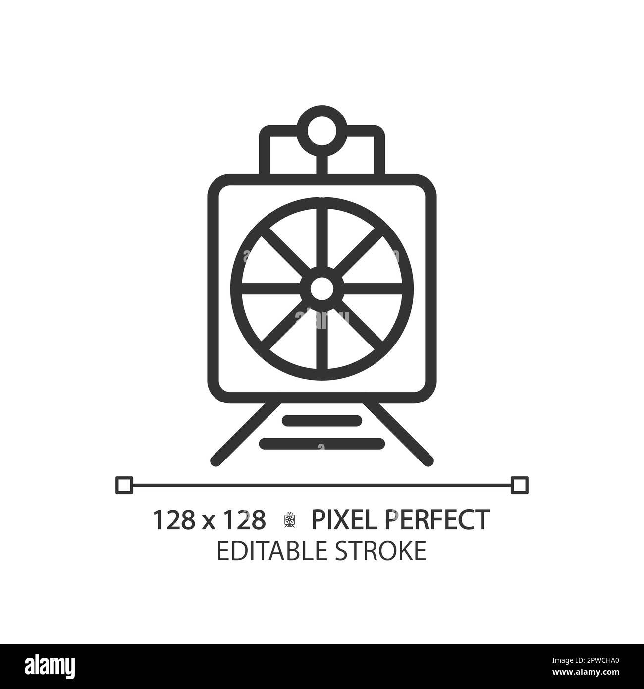 Rotary snow plow pixel perfect linear icon Stock Vector