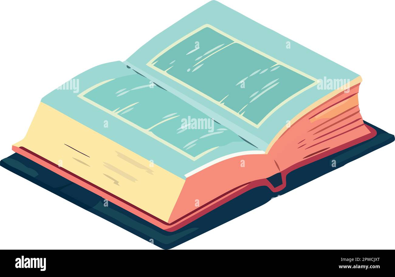 Yellow book cover symbolizes creativity and learning Stock Vector Image