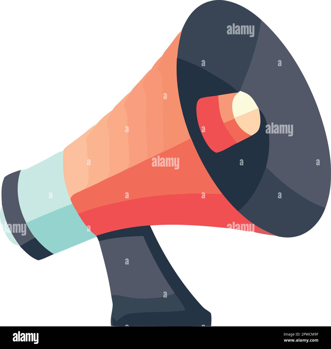 Speaker announces message with megaphone illustration symbol Stock