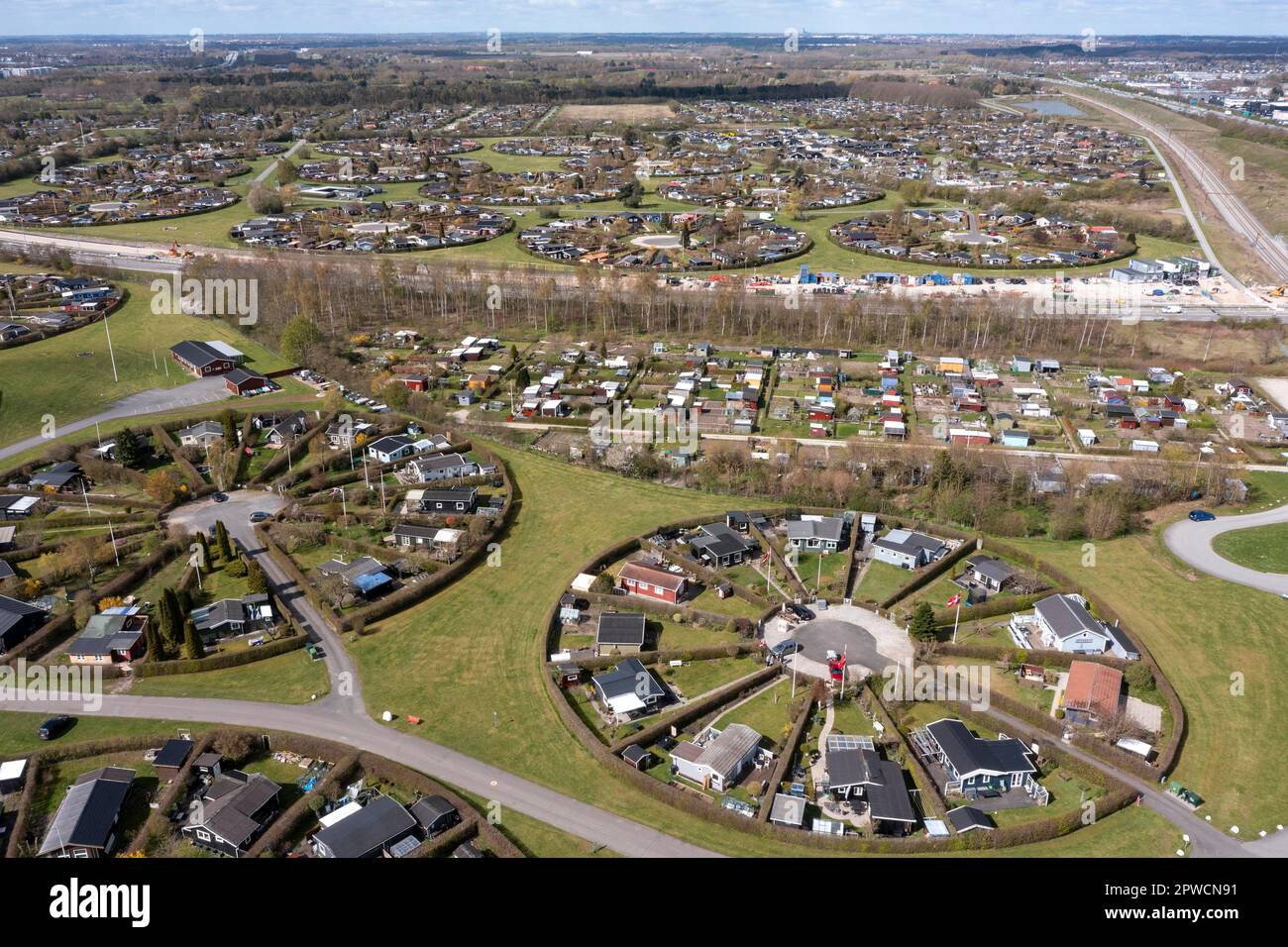 Round Gardens, Brondby Garden City, designed in the 1960s by landscape