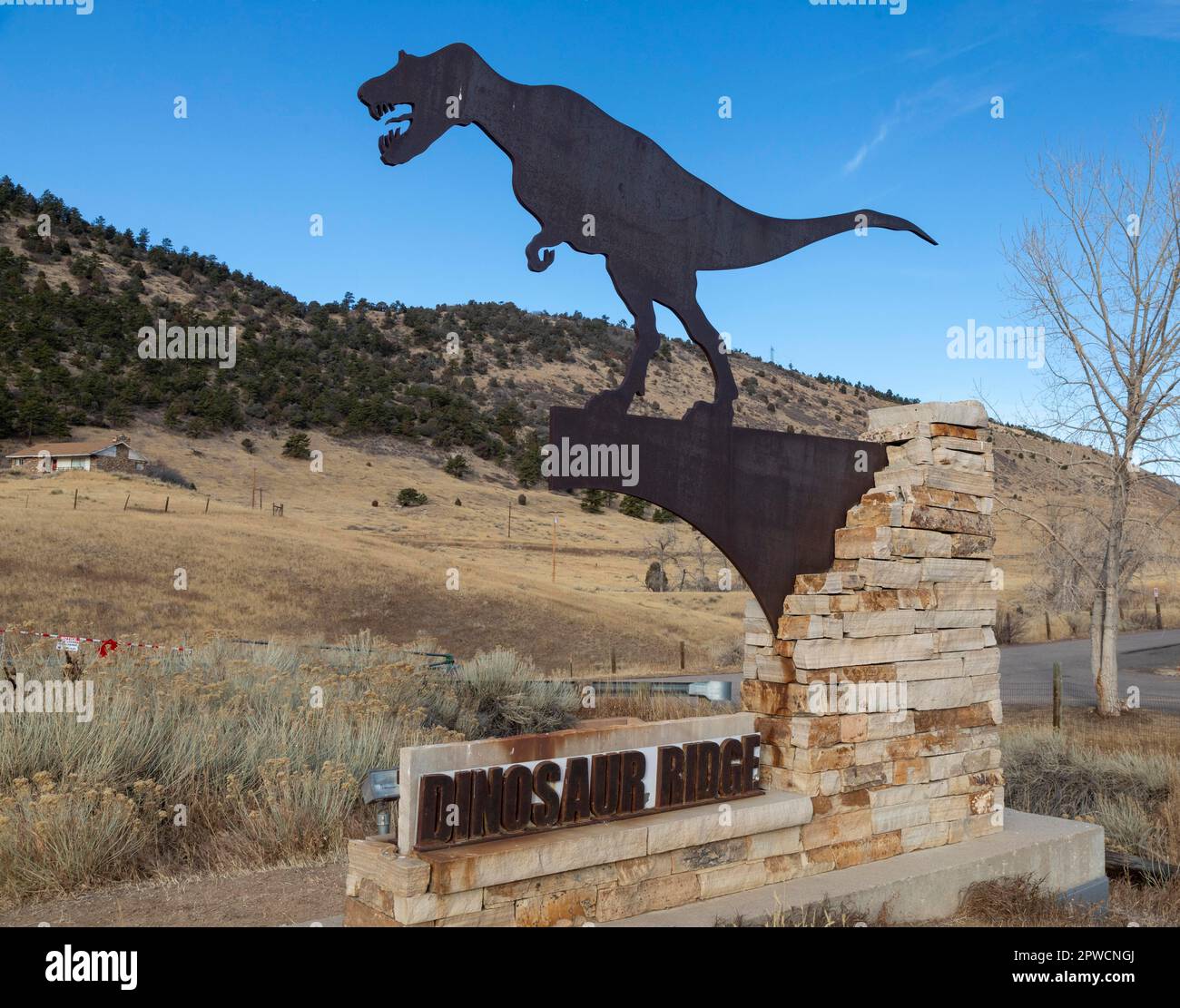 Morrison, Colorado, The entrance to Dinosaur Ridge. Visitors can see hundreds of dinosaur