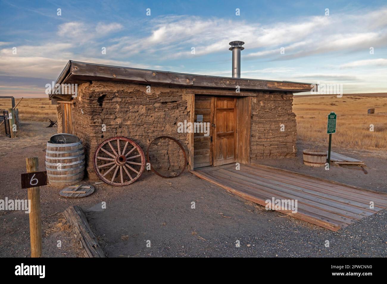 Aurora, Colorado, A sod homestead, used as a blacksmith shop, at the