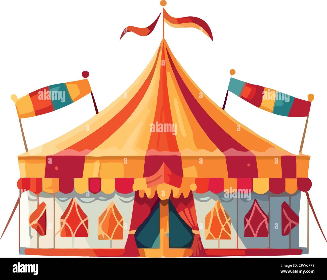 Colorful carnival tent brings joy to celebration Stock Vector Image ...