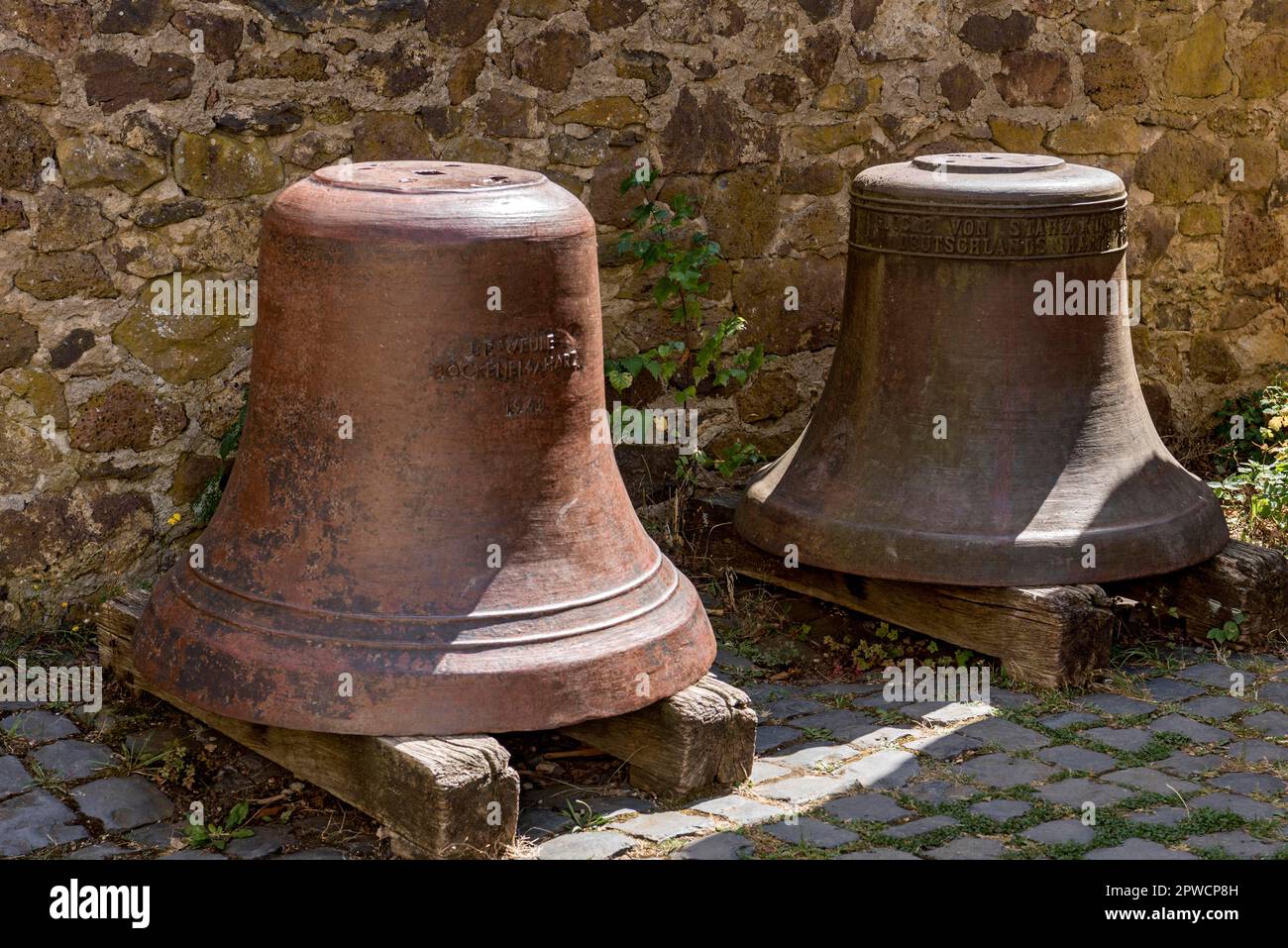 Church bells, tower bells, bells in front of the of tower