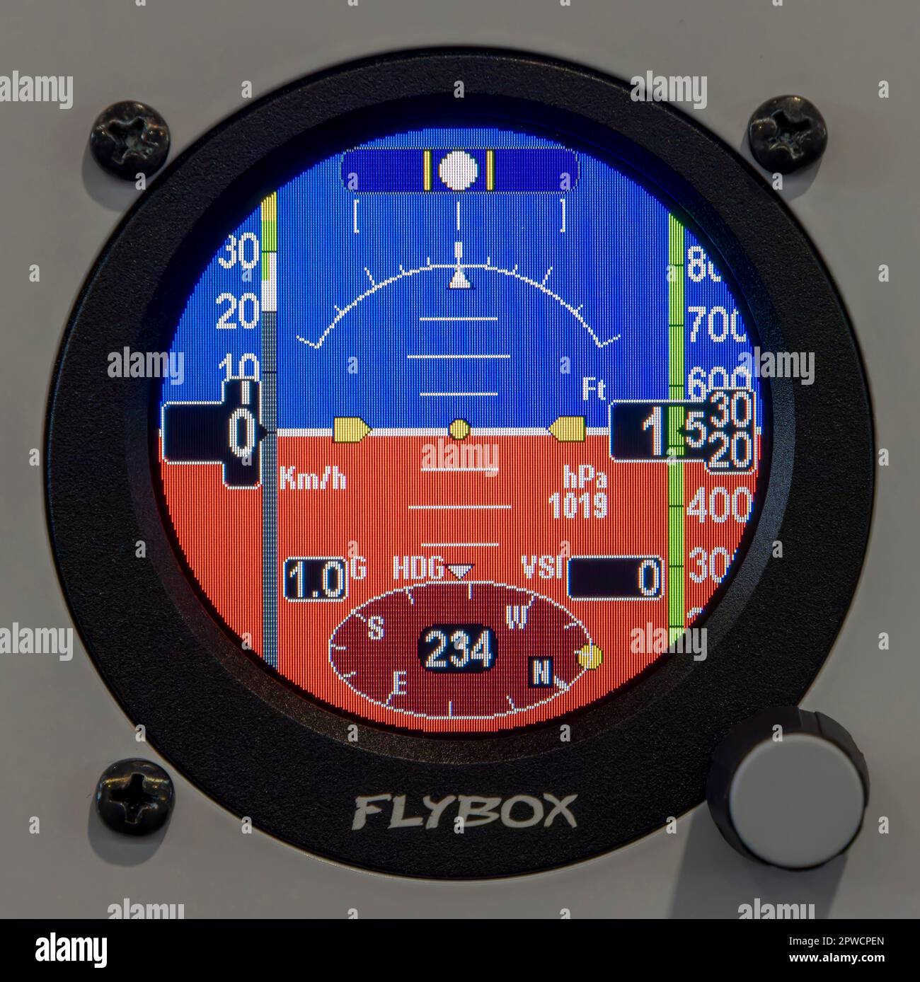 Digital cockpit device for the instrument panel in the pilot's cabin