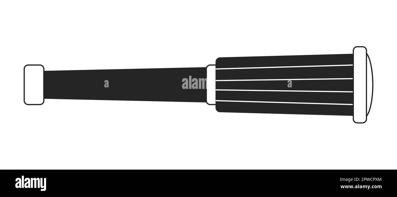 Handheld monocular telescope flat line black white vector object Stock Vector