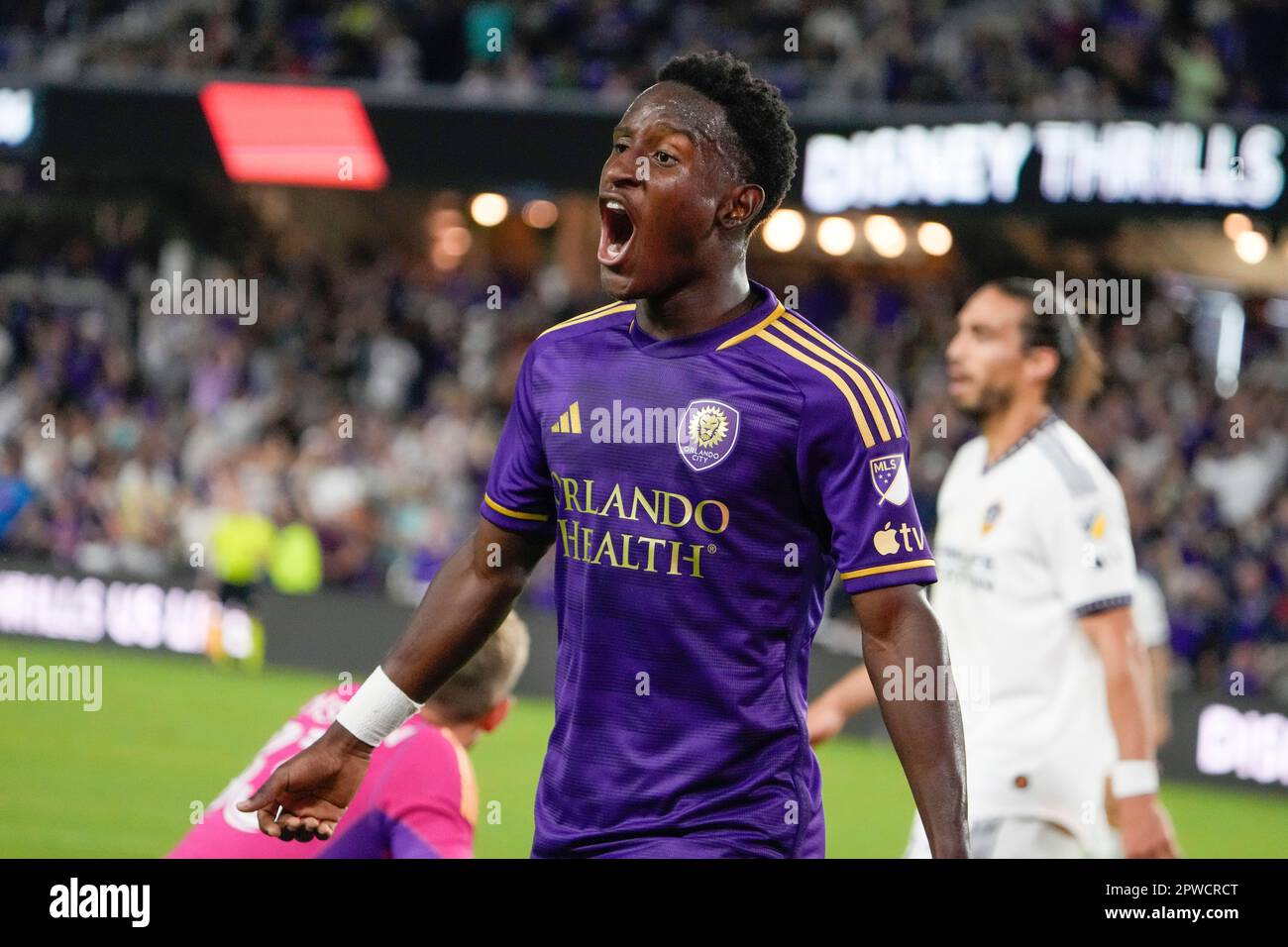 Harrison, New Jersey, USA. 3rd June, 2023. Orlando City SC forward IVÃ N  ANGULO (77) and Orlando City SC forward FACUNDO TORRES (17) celebrate  Orlando???s goal at Red Bull Arena in Harrison