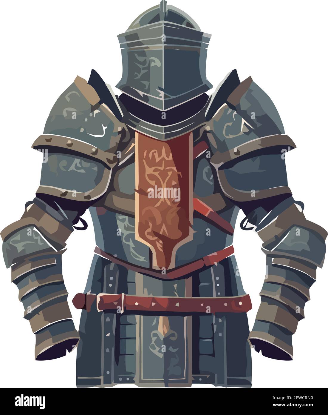Medieval knight in armor wields sword bravely Stock Vector Image & Art ...
