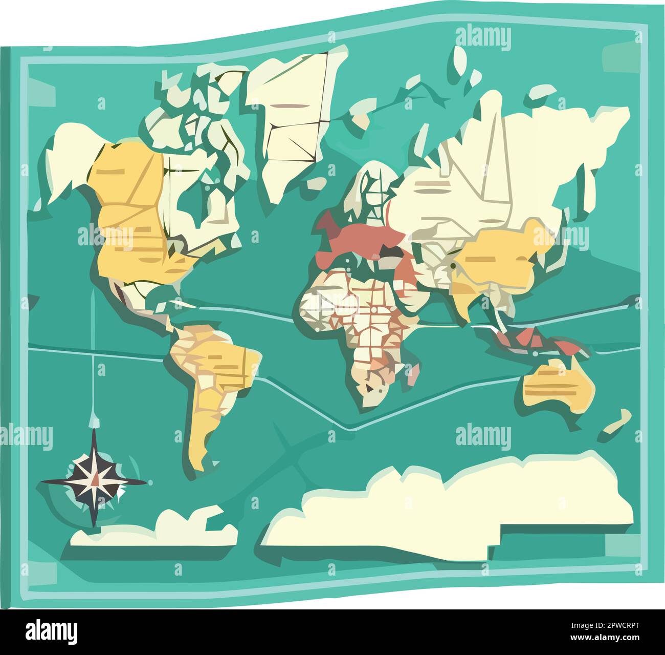 Travel the world with this vector map Stock Vector Image & Art Alamy