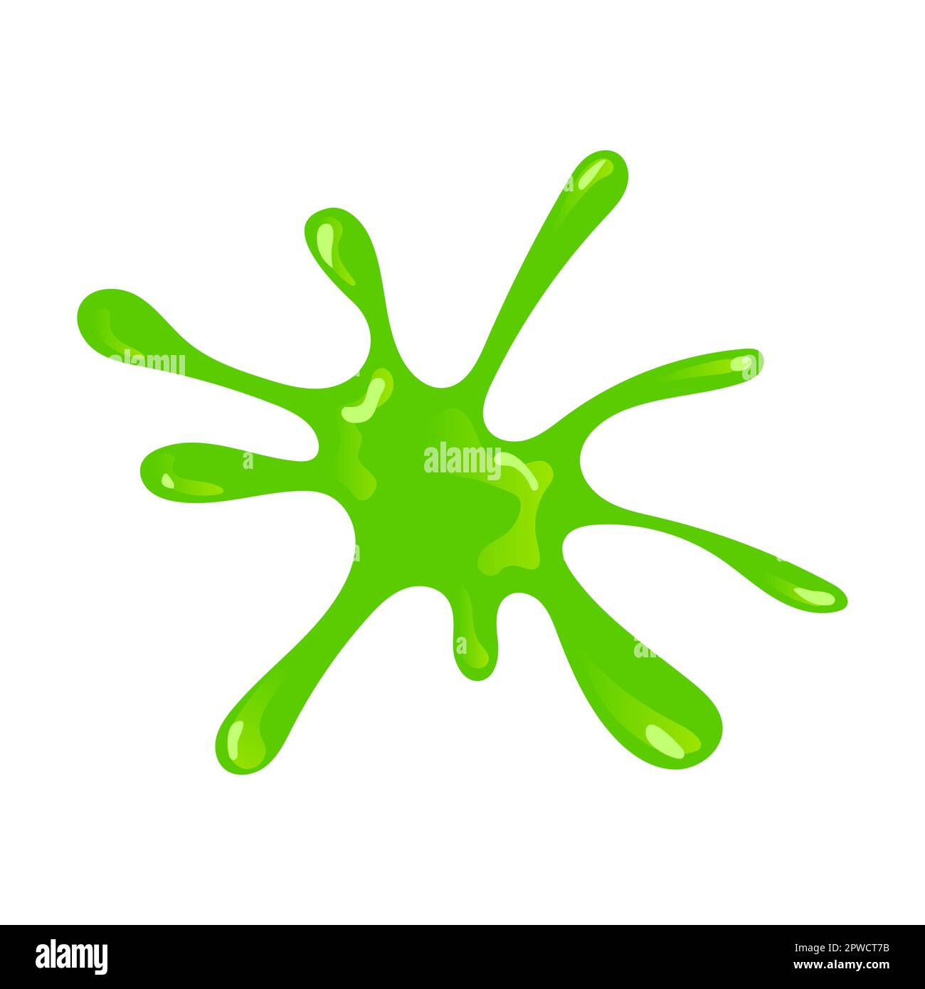 Green slime splash and blob. Vector illustration of sticky mucus splat