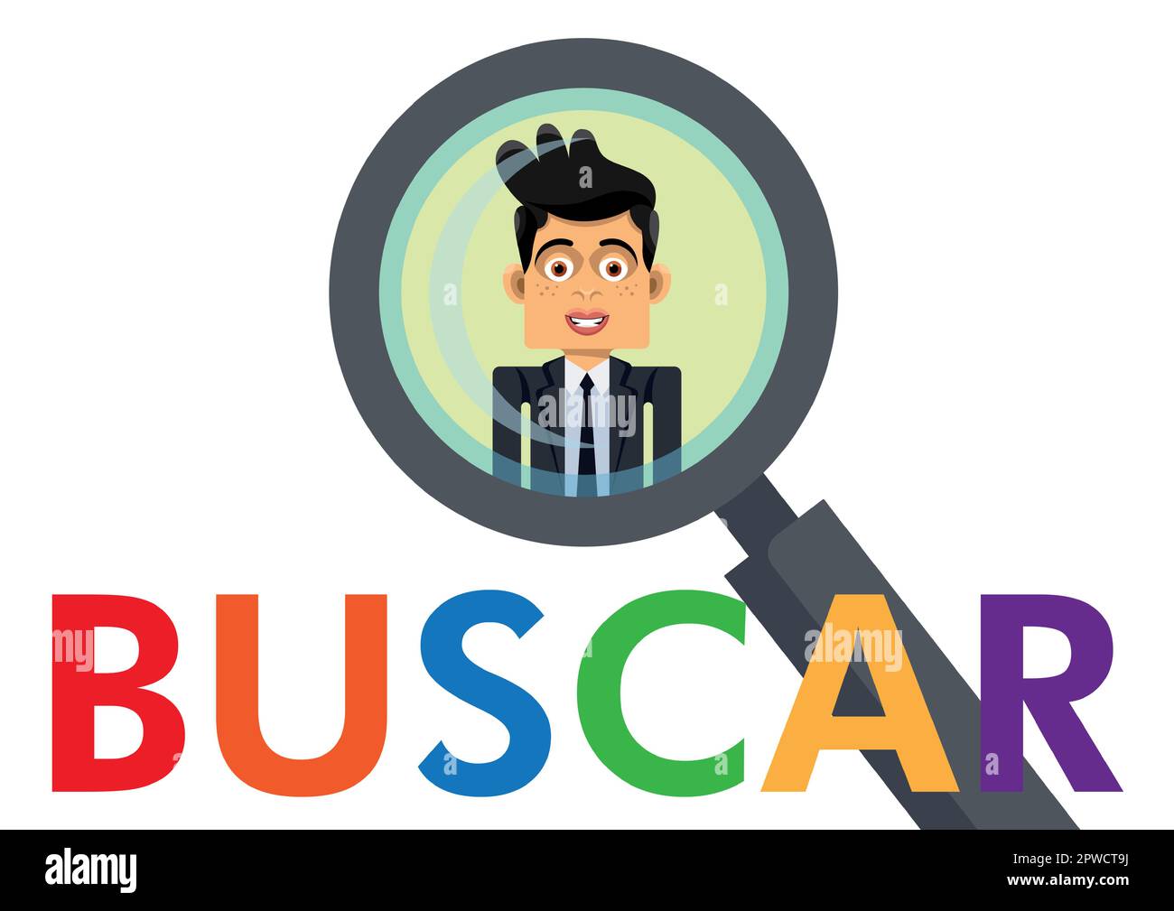 Search job and magnifying glass Stock Vector