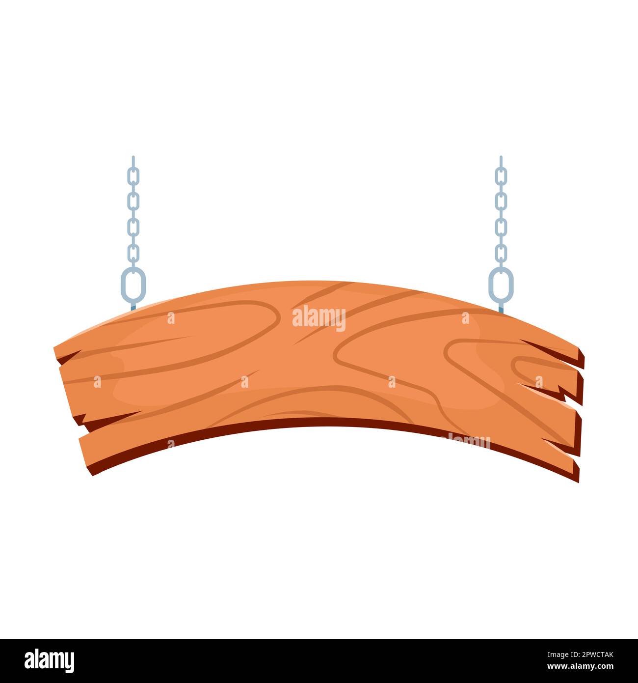 Hanging wooden banner vector illustration. Bank signboard made of wood