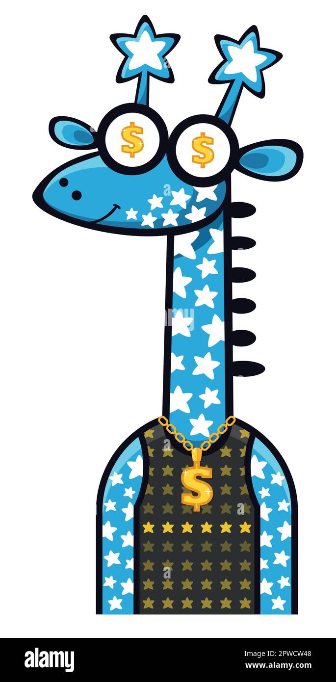 Money loving giraffe Stock Vector