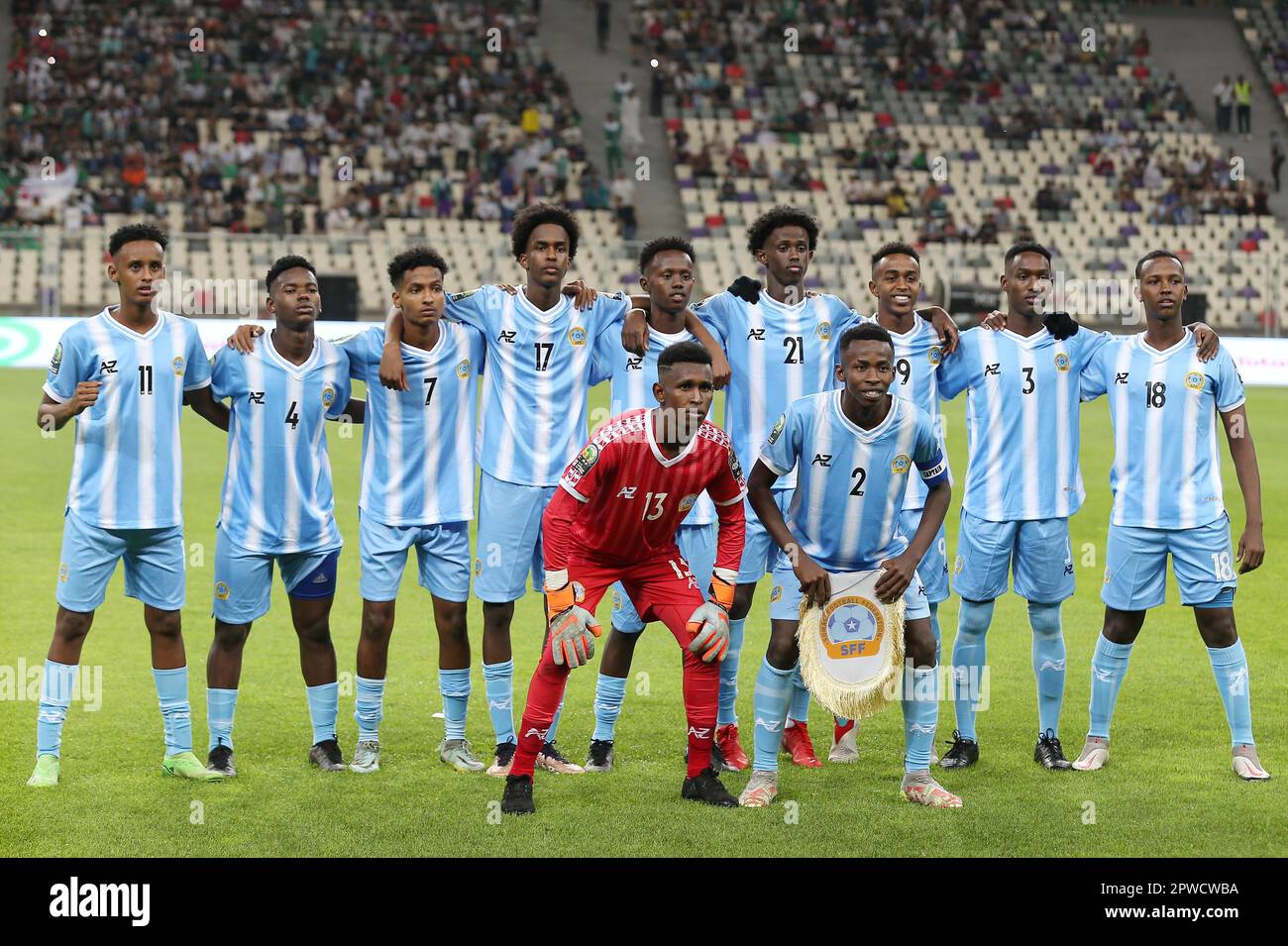 Algiers. 30th Apr, 2023. Somalia's starters pose for a group photo