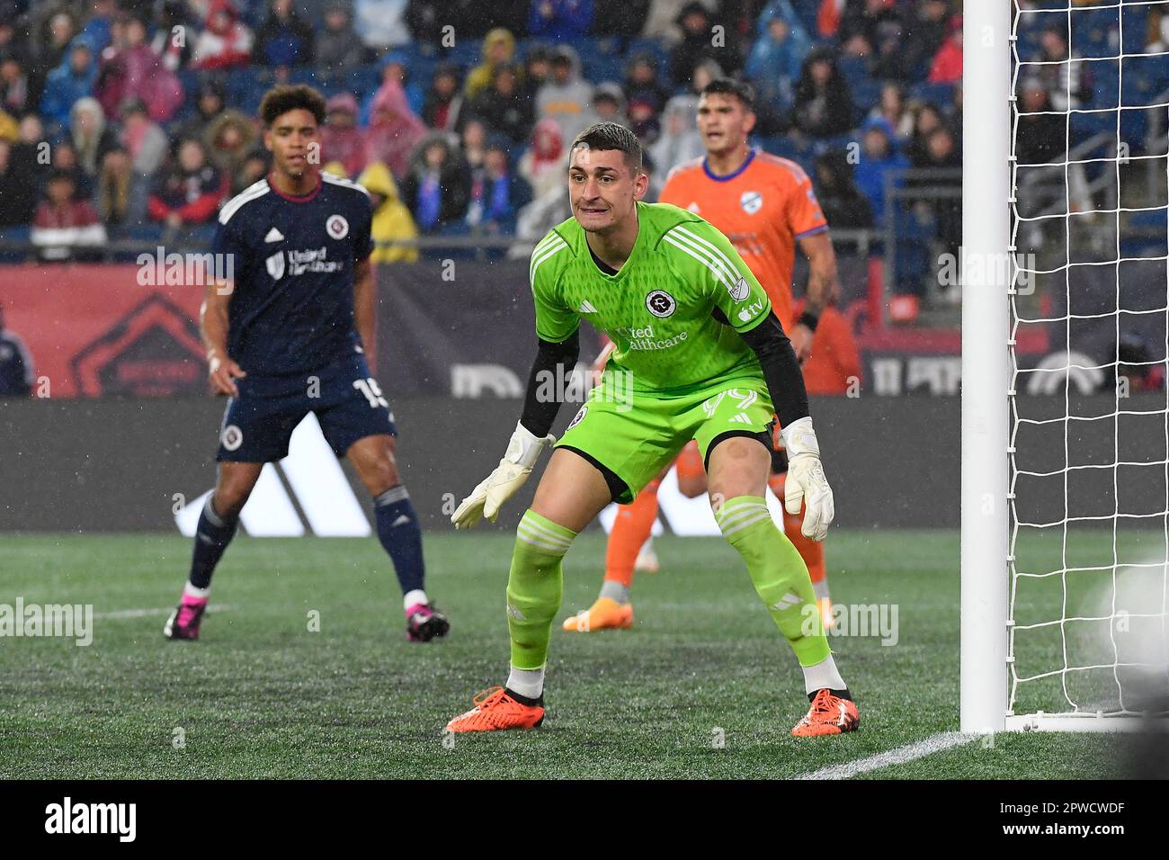 Foxborough, USA. 29th Apr, 2023. April 29, 2023: A general overview of Gillette  Stadium during the first half of a match between the New England Revolution  and the FC Cincinnati in Foxborough