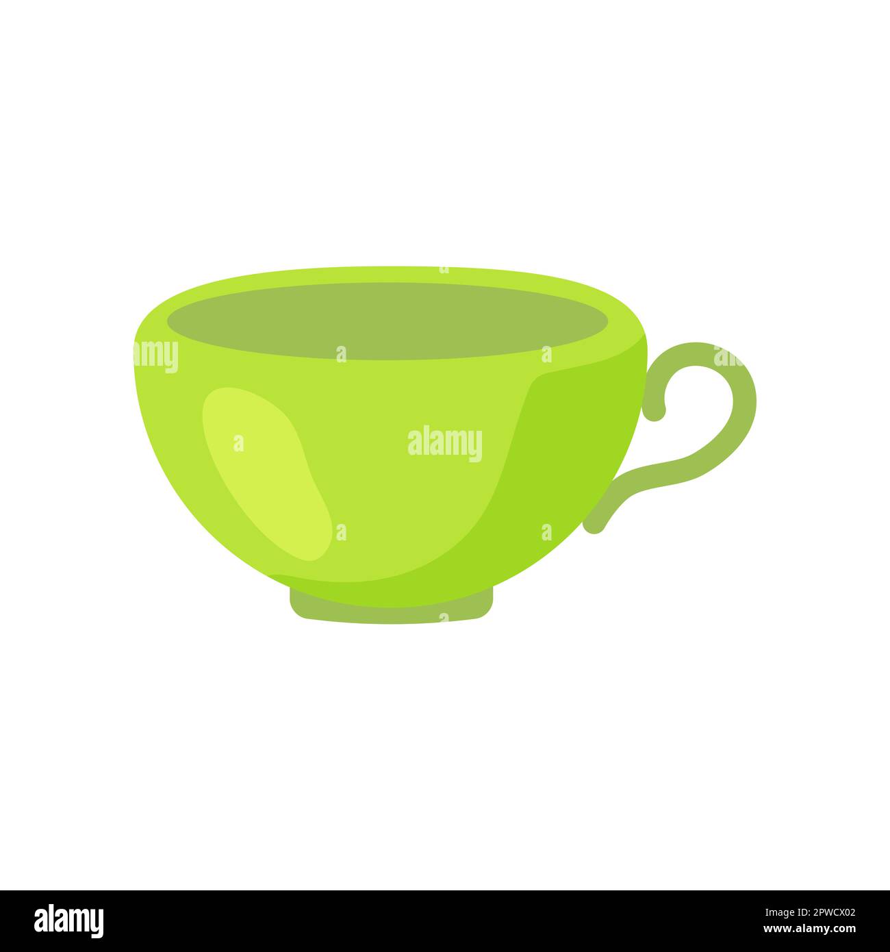 Green cup for tea or coffee vector illustration Stock Vector Image