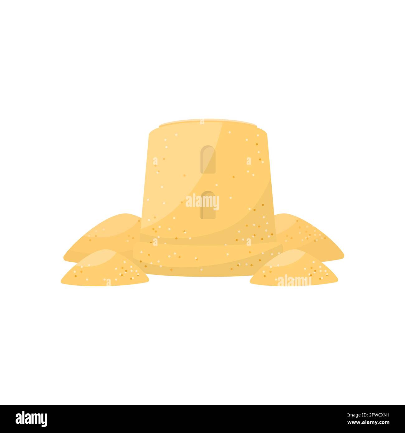 Sandcastle isolated on white Stock Vector