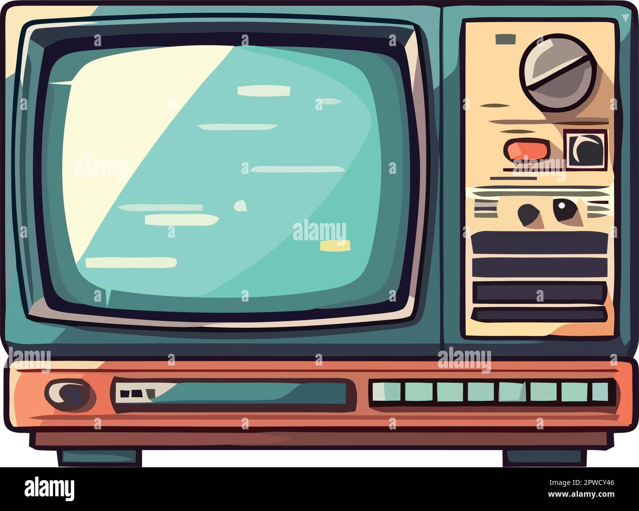 Antique television obsolete symbol of nostalgia Stock Vector Image