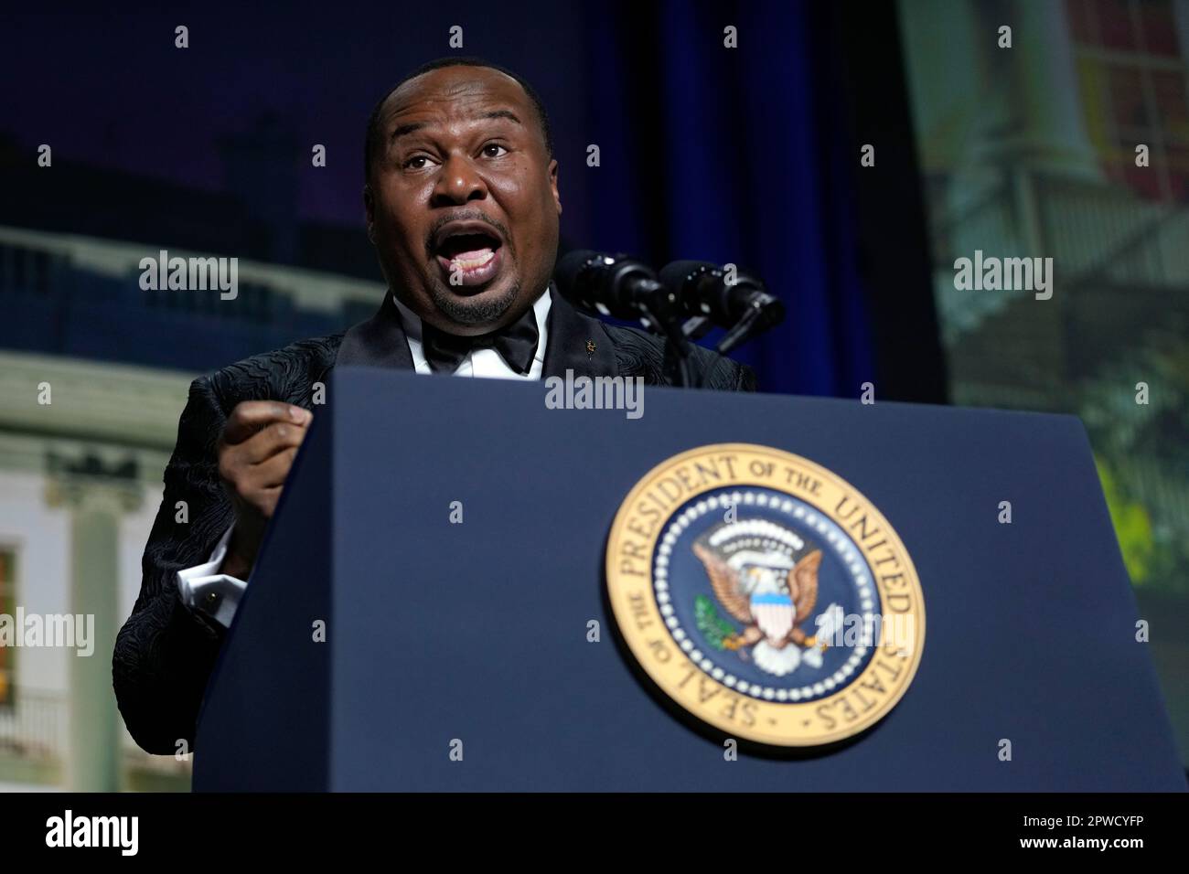 Comedian Roy Wood Jr., a correspondent for "The Daily Show," speaks