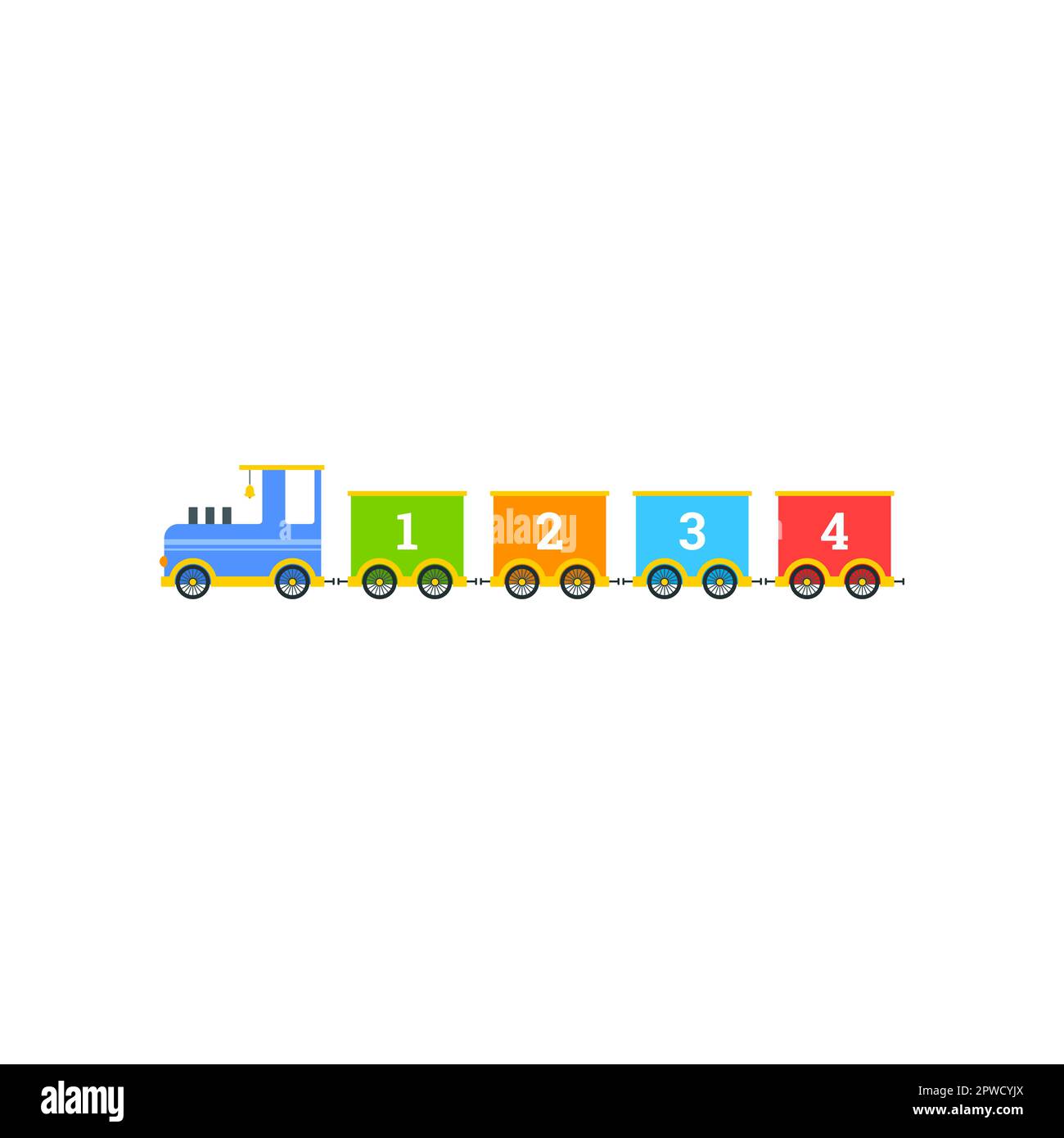 Toy train with numbers cartoon illustration Stock Vector Image & Art