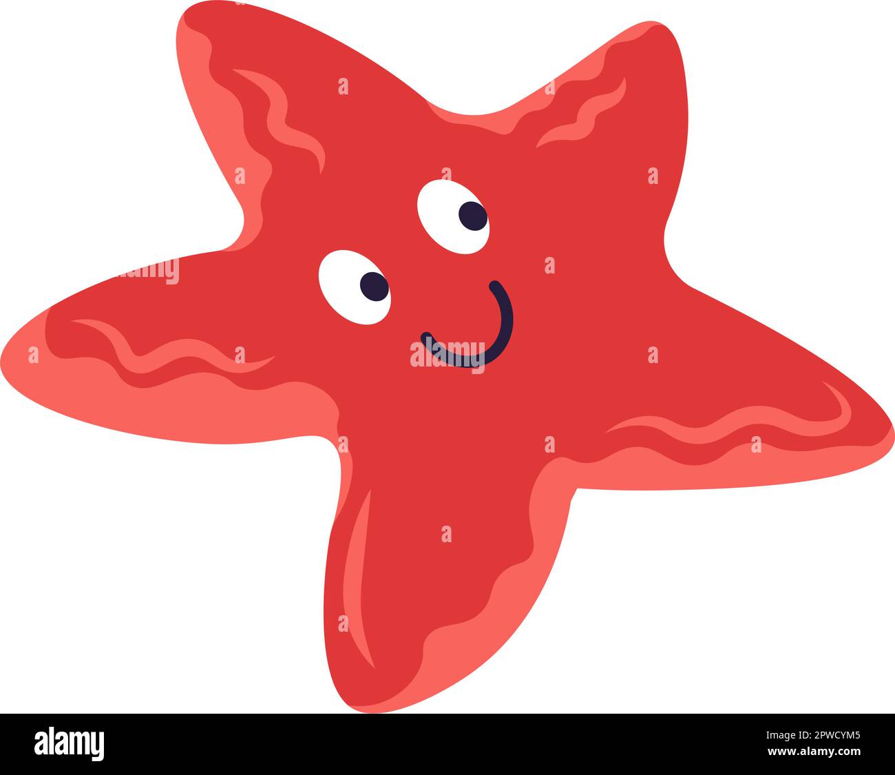 Starfish character, cute marine personage vector Stock Vector