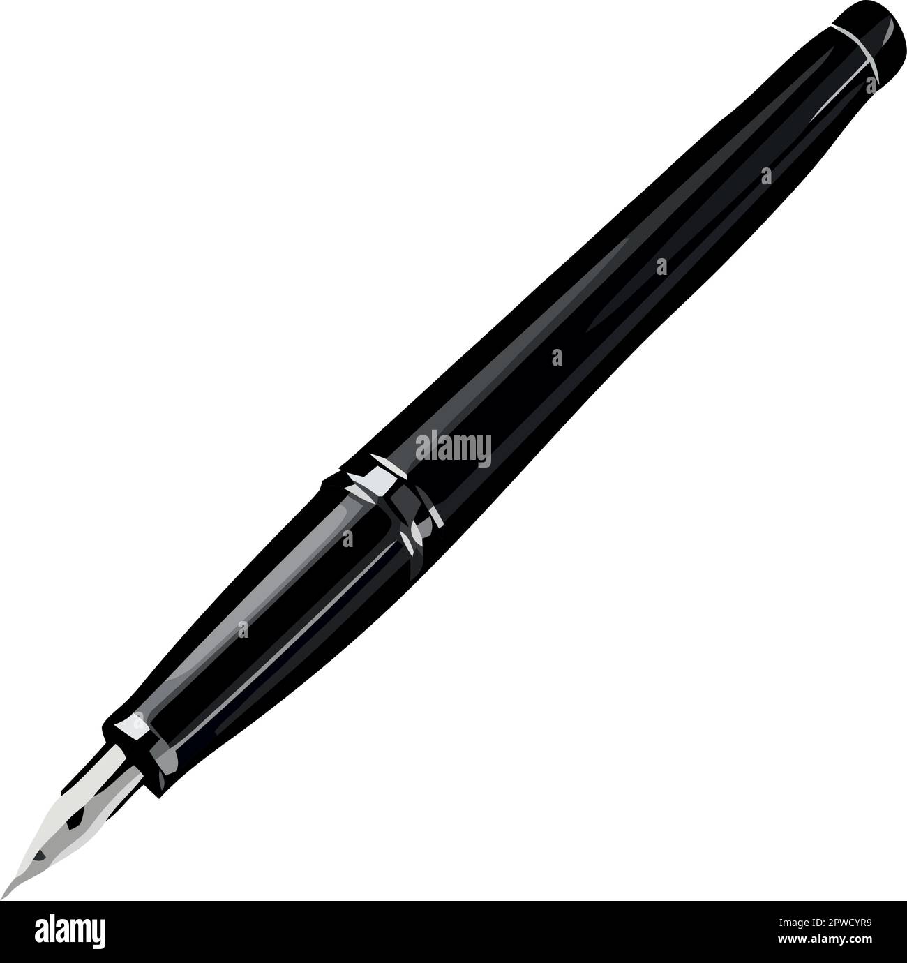 Black ink flows from antique fountain pen Stock Vector Image & Art Alamy