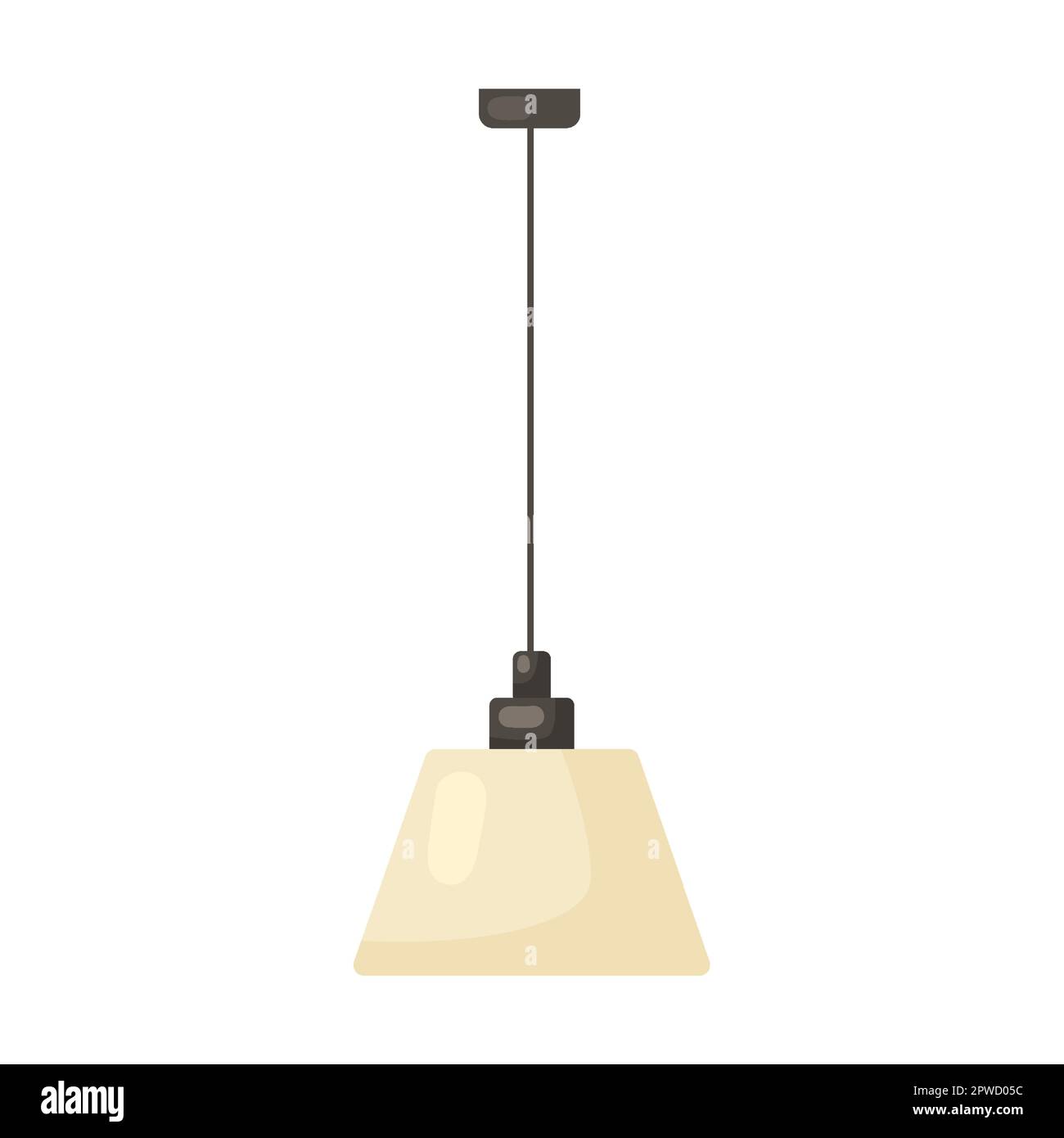 Pendant lamp, light fixtures and cartoon illustration. Chandelier in