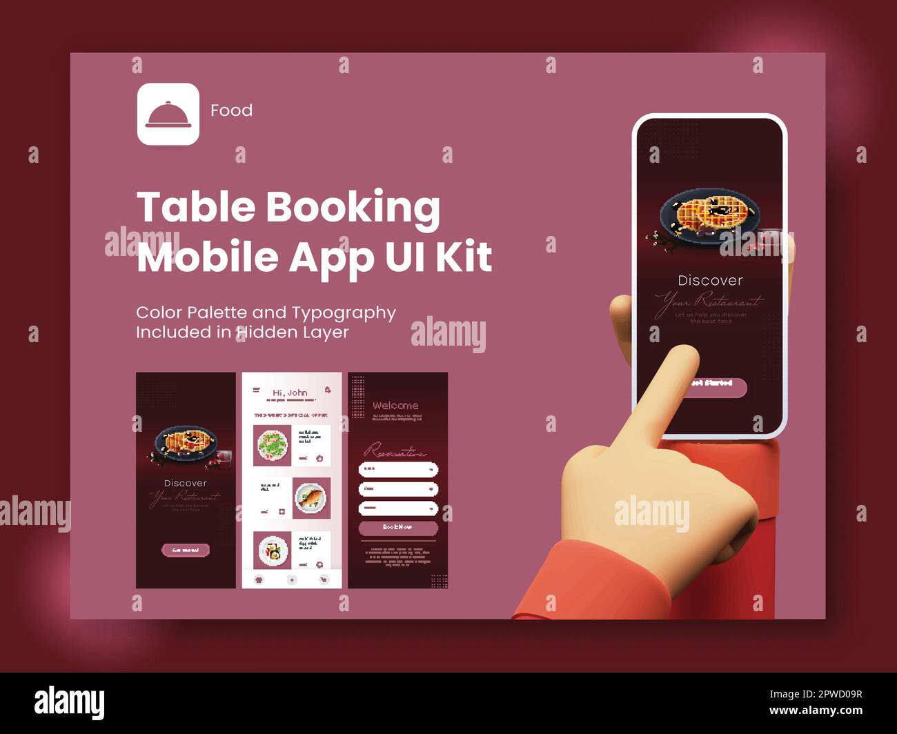 Table Booking Mobile App UI Kit Including As Sign In, Sign Up, Menu and ...