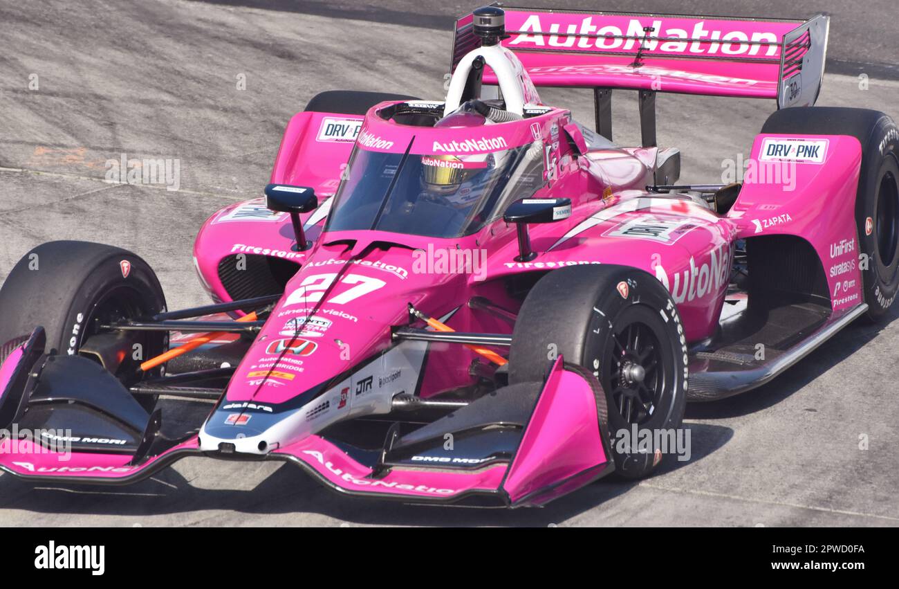 IndyCar driver Kyle Kirkwood competing in the Long Beach Grand Prix in