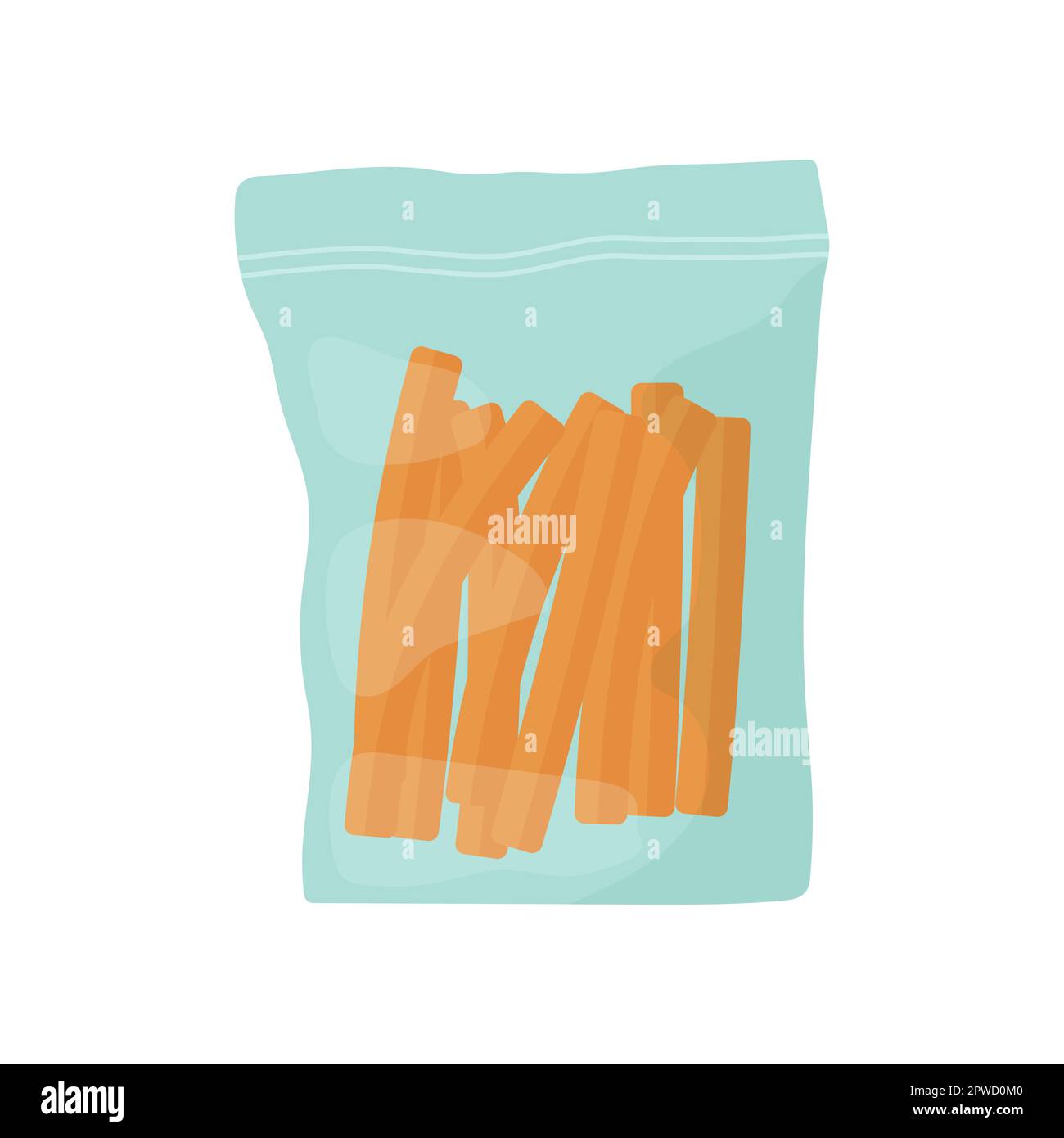 Carrot sticks in plastic pack vector illustration Stock Vector Image
