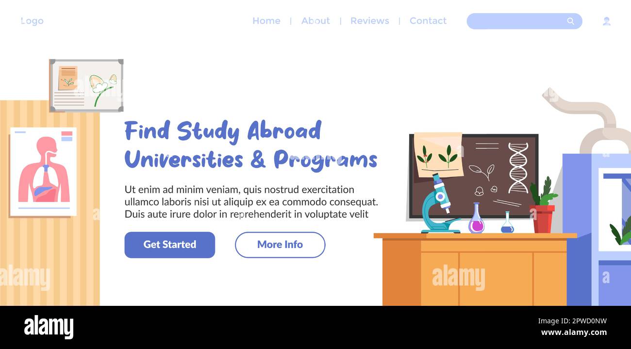 Find study abroad, universities and programs web Stock Vector