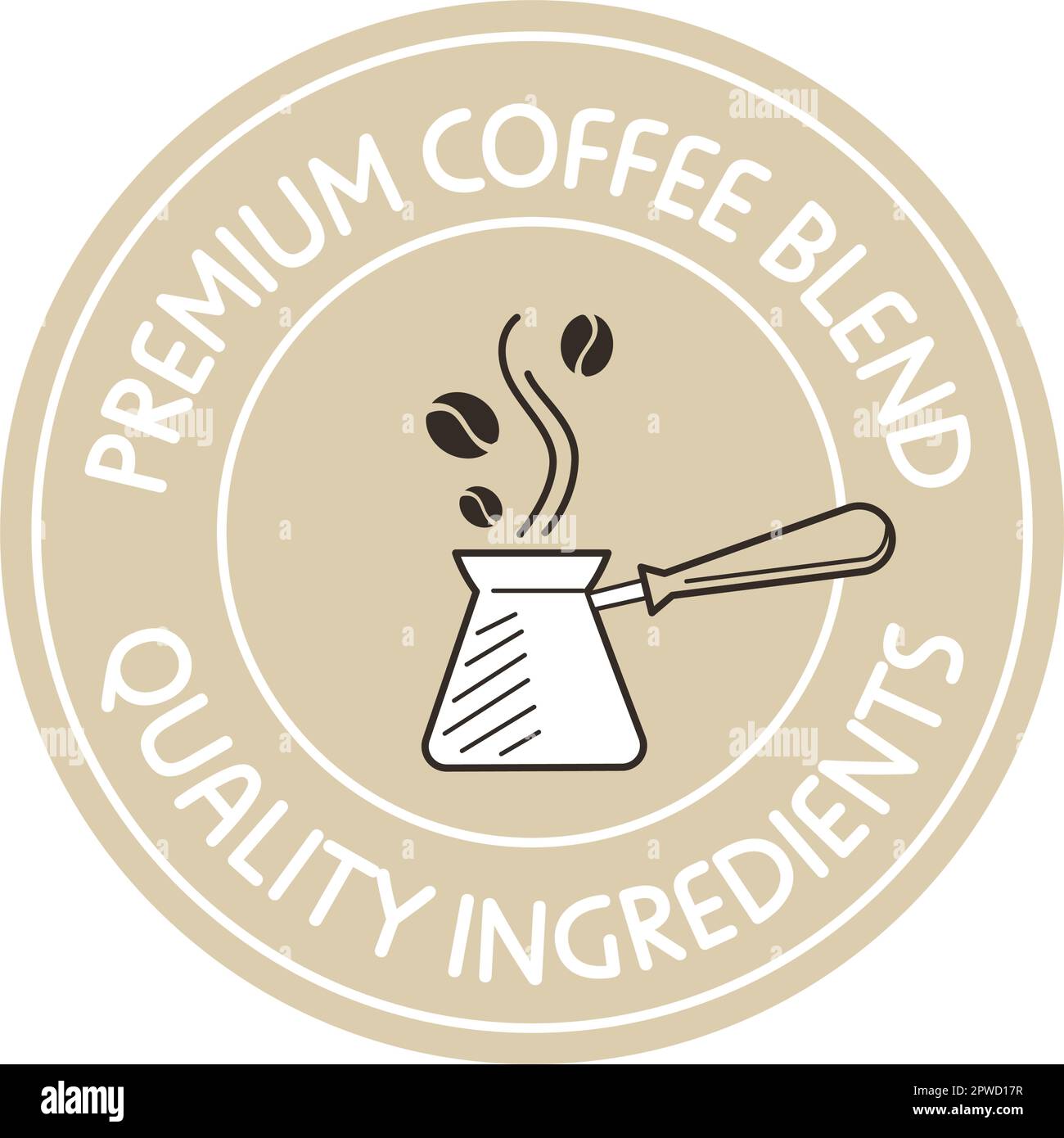 Premium coffee blend, quality ingredients label Stock Vector Image