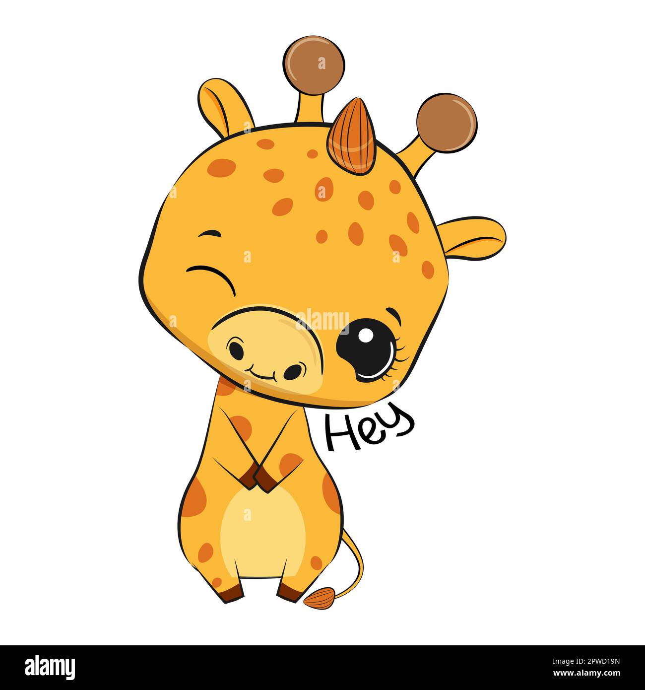 Cute cartoon giraffe adorable baby vector Stock Vector Image & Art - Alamy
