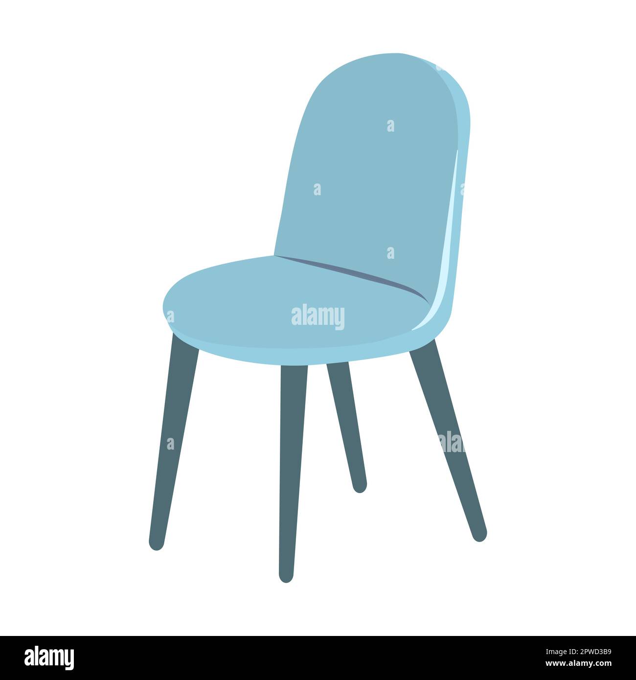 Reception desk office chair. Modern house or office furniture cartoon