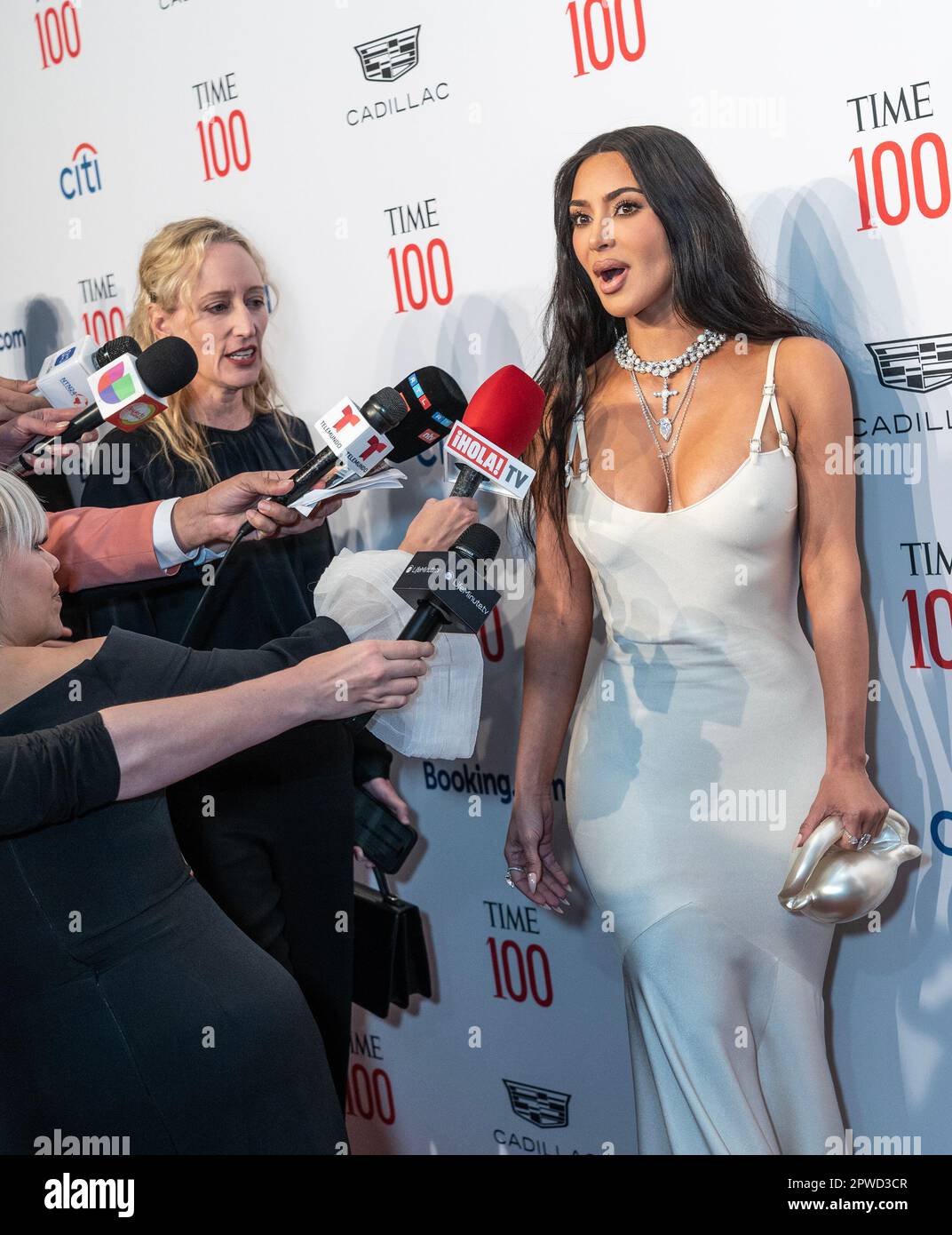 Kim Kardashian wearing dress by John Galliano attends 2023 TIME100 Gala at  Jazz at Lincoln Center in New York on April 26, 2023 Stock Photo - Alamy