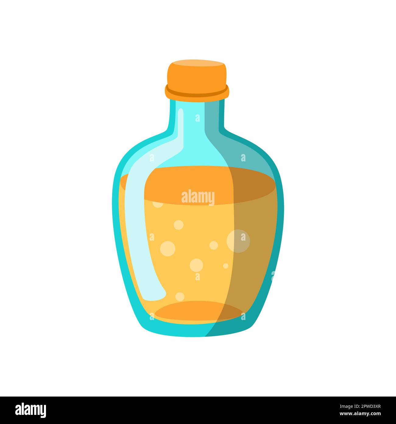 Science lab vial with yellow liquid vector illustration Stock Vector