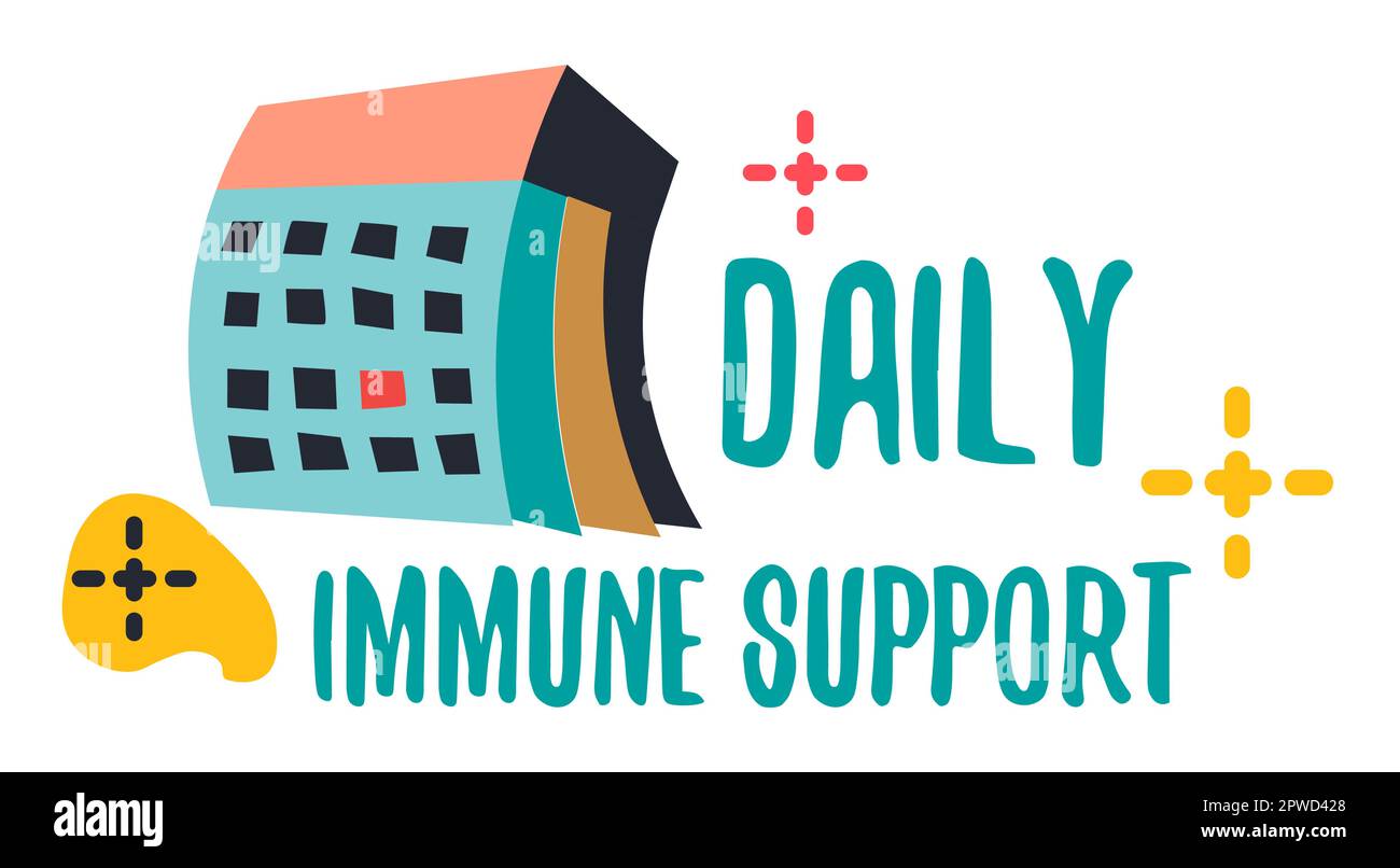Daily immune support, vitamins and minerals vector Stock Vector Image